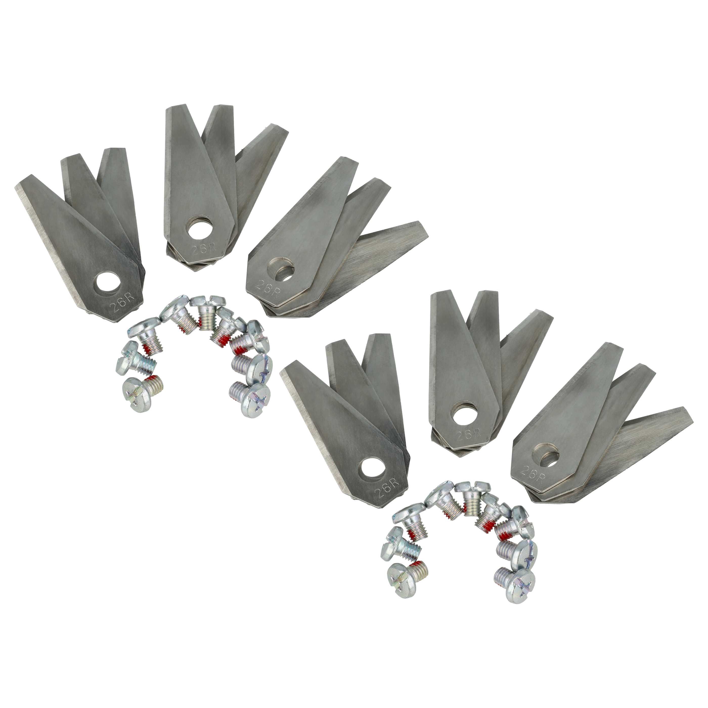 18x Lames remplace Bosch F 016 104 255, F 016 800 321 pour tondeuse – Couteaux acier, Silber