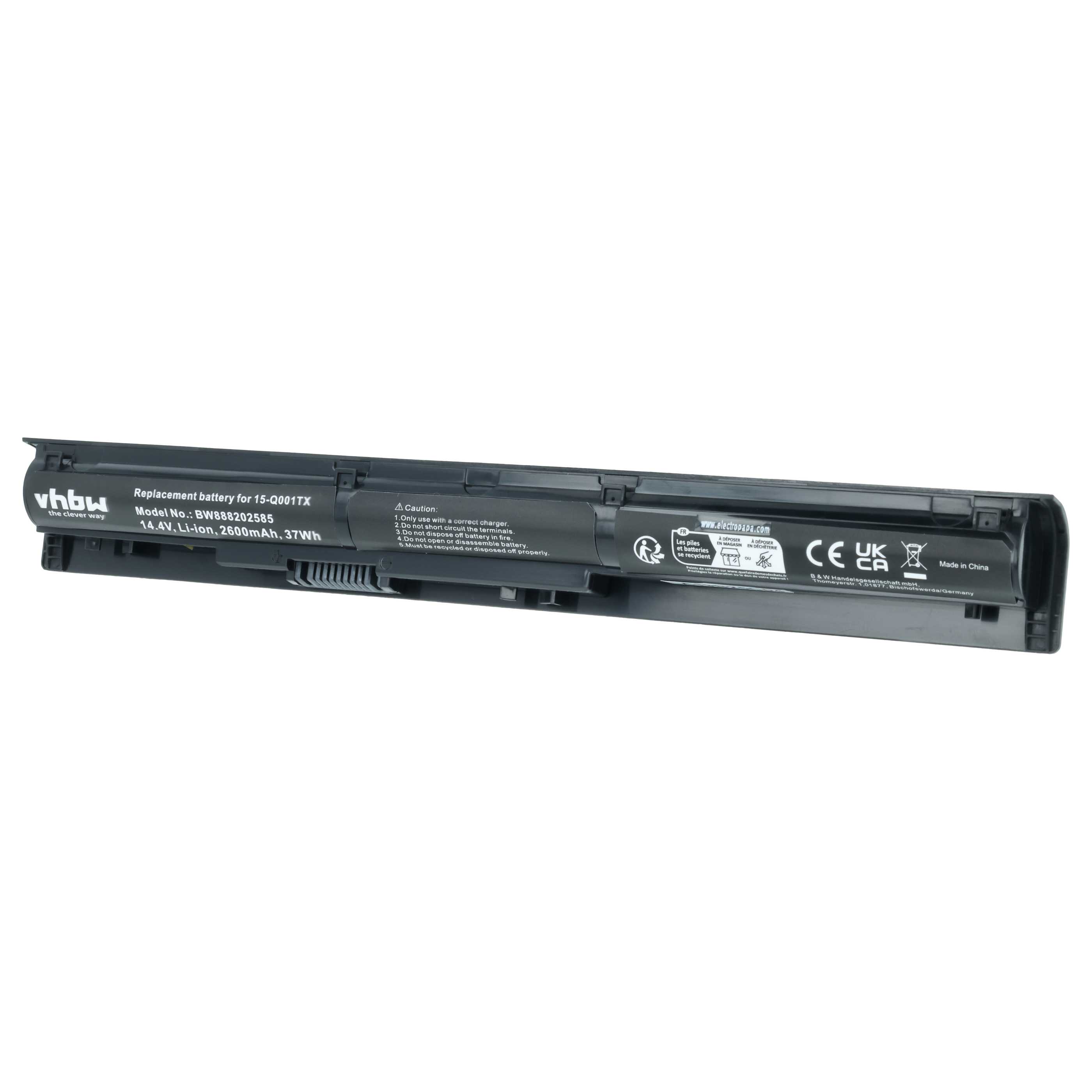Batteria sostituisce HP 811063-421, 805294-001, 811346-001 per notebook - 2600mAh 14,4V Li-Ion nero