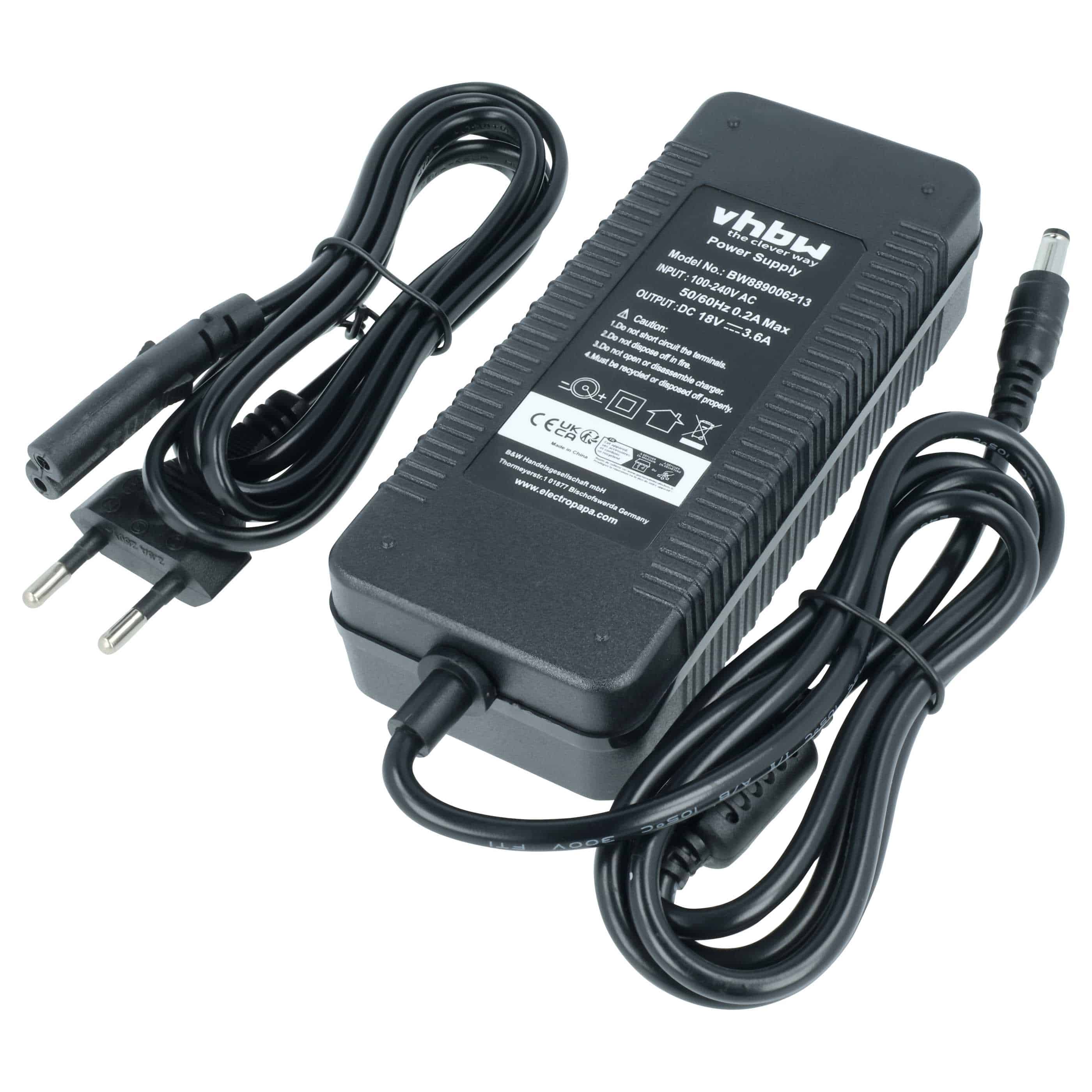Mains Power Adapter suitable for Kettler Ergometer EX1 Fitness Equipment, Home Trainer - 256 cm