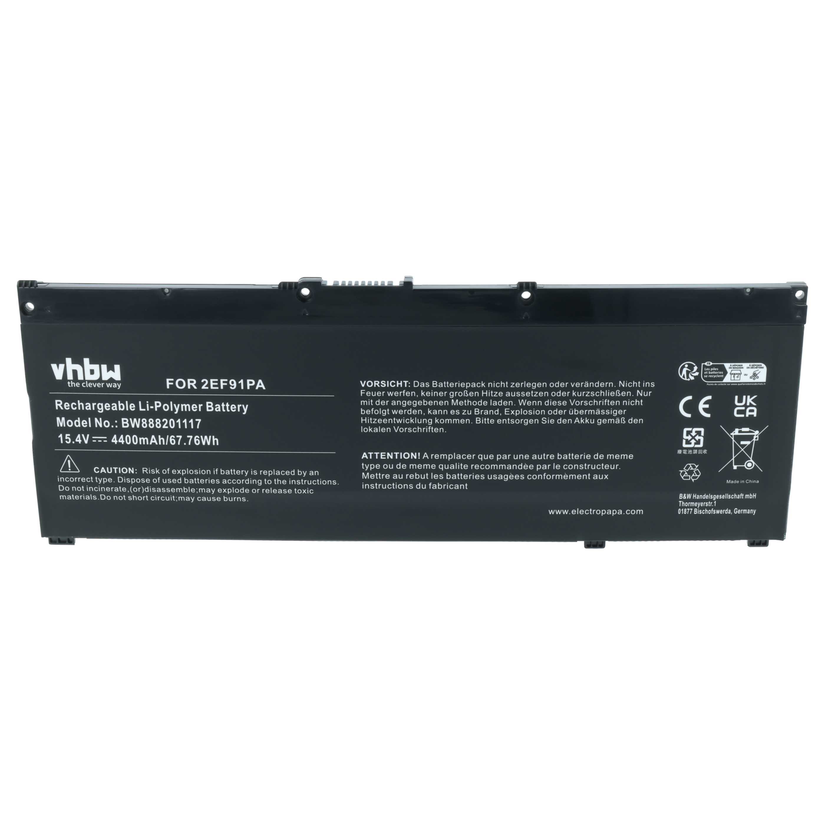 Akumulator do laptopa zamiennik HP 917678-1B1, 916678-171, 917678-271 - 4400 mAh 15,4 V LiPo, czarny
