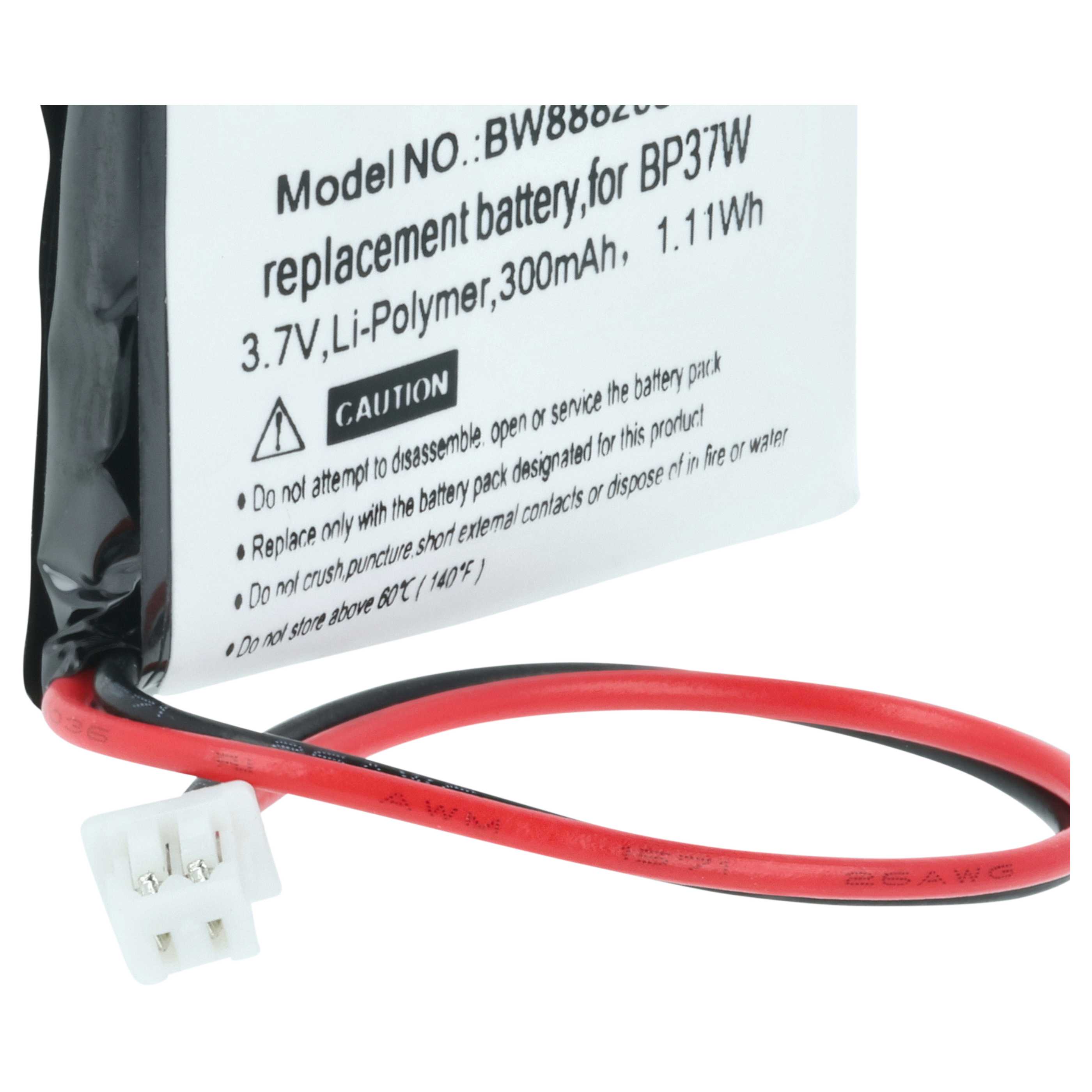 Batteria collare per collare per cani sostituisce Dogtra 892020, AE502025P, BP37P3303P - 300mAh 3,7V Li-Poly
