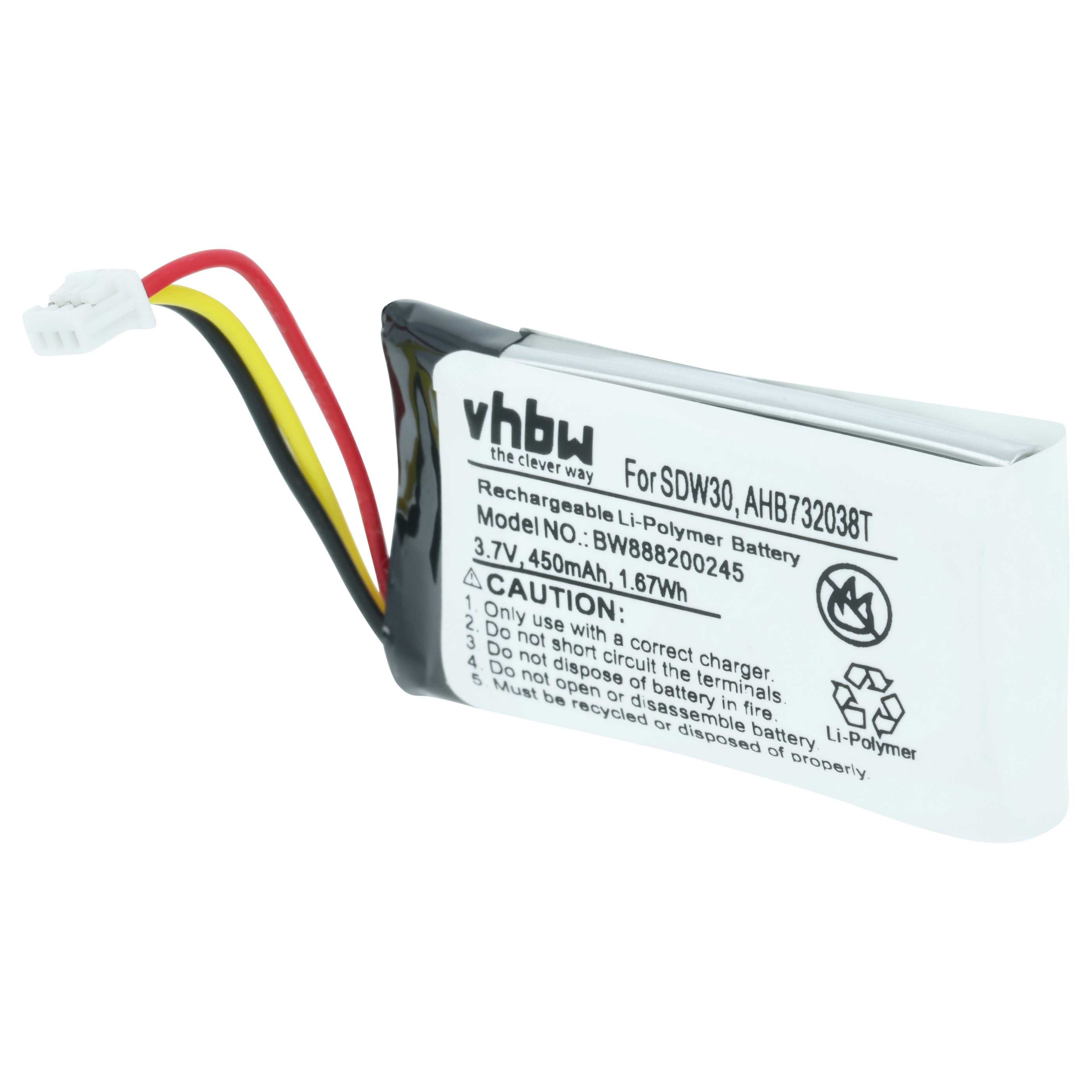 Akumulator do słuchawek bezprzewodowych zamiennik Sennheiser AHB732038T - 450 mAh 3,7 V LiPo