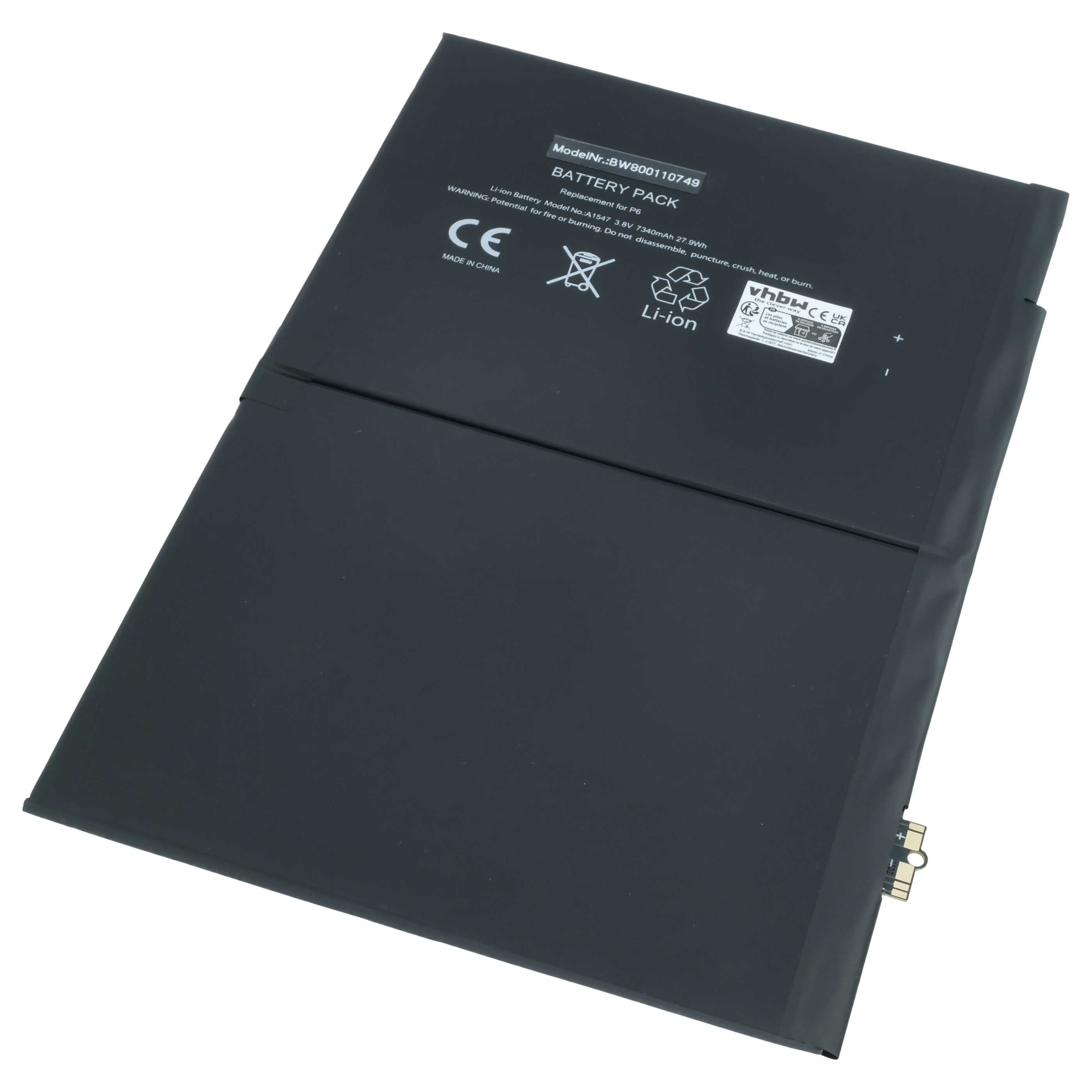 Batteria per tablet sostituisce Apple A1567, A1547 - 7340mAh 3,76V Li-Ion