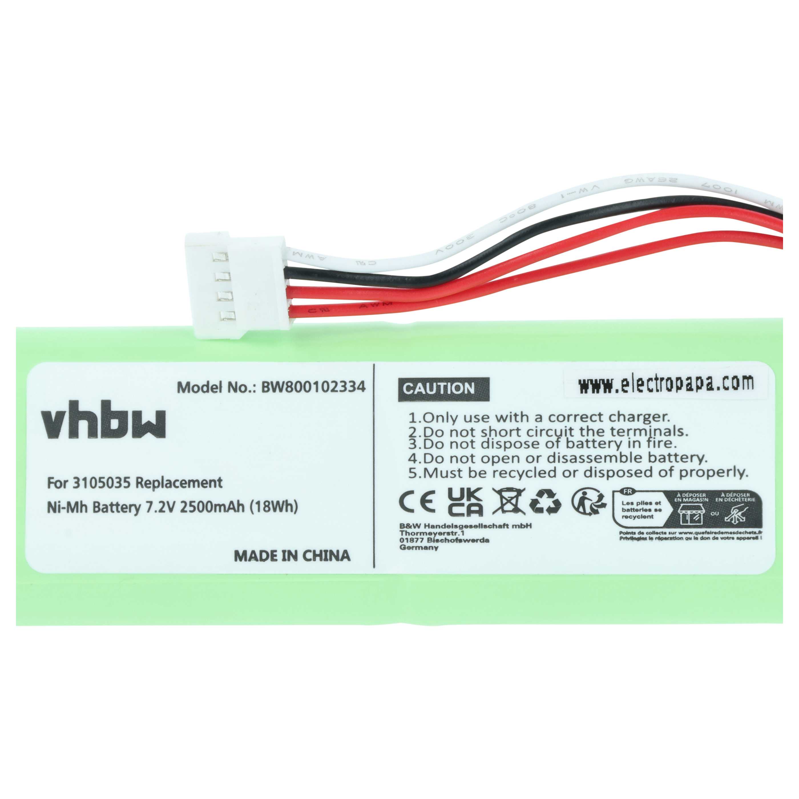 Batterie (2 pcs.) remplace Fluke 3105035, 3524222 outil de mesure Fluke - 2500mAh 7,2V NiMH