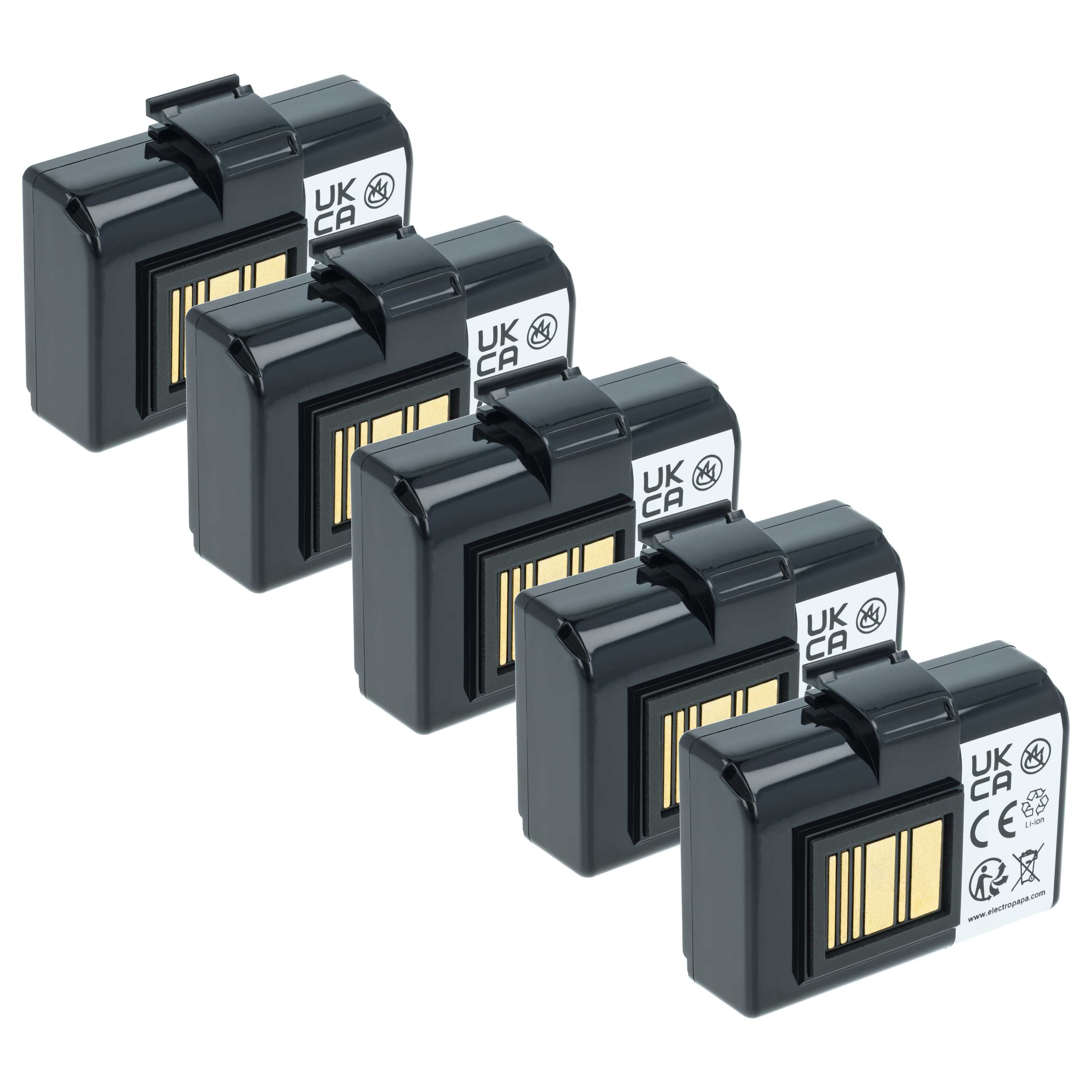 Printer 5x Battery replaces Zebra BTRY-MPP-34MAHC1-01, AT16004, BTRY-MPP-34MA1-01 - 3400 mAh 7.4 V Li-Ion