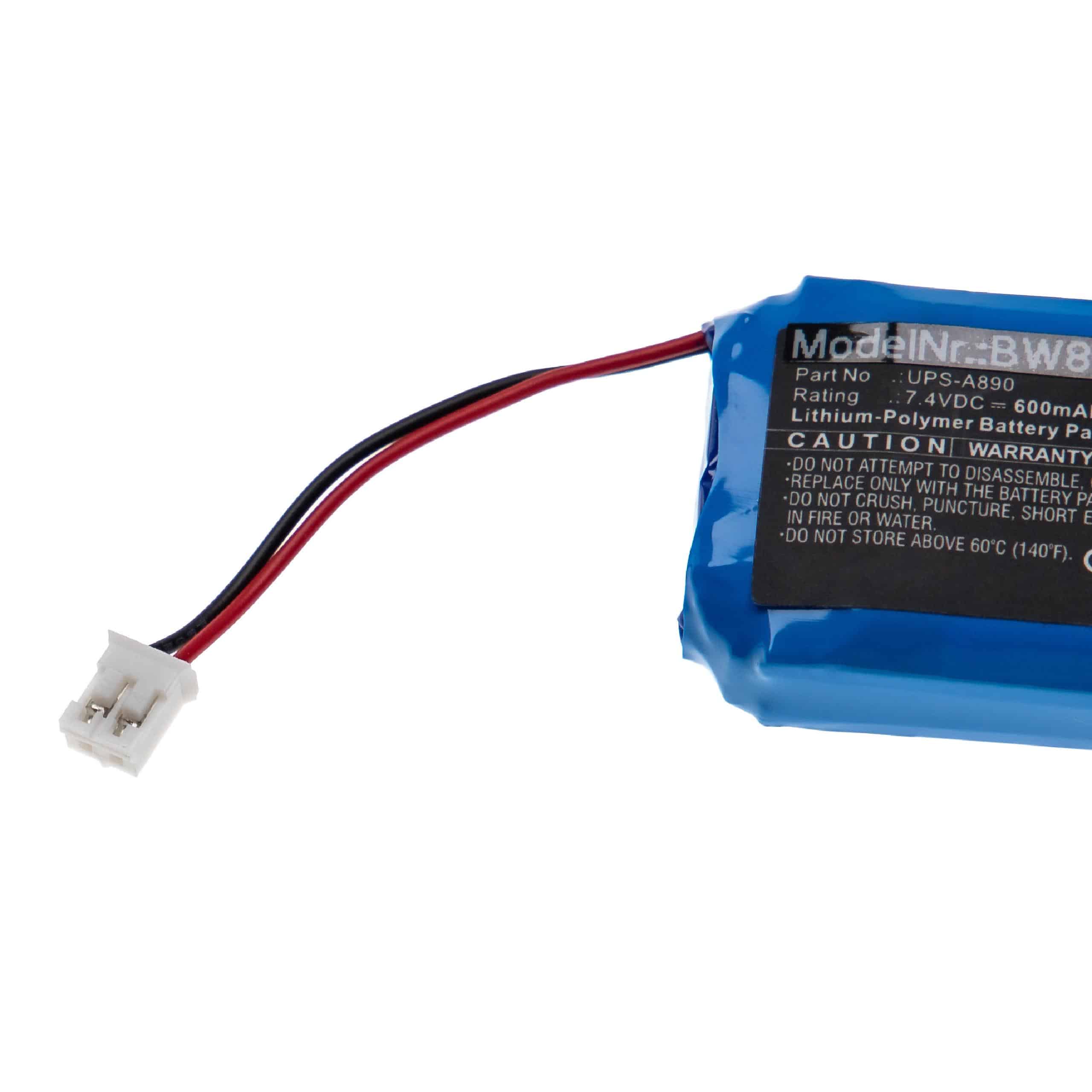 Batterie remplace Chuango UPS-A890 pour centrale d'alarme - 600mAh 7,4V Li-polymère