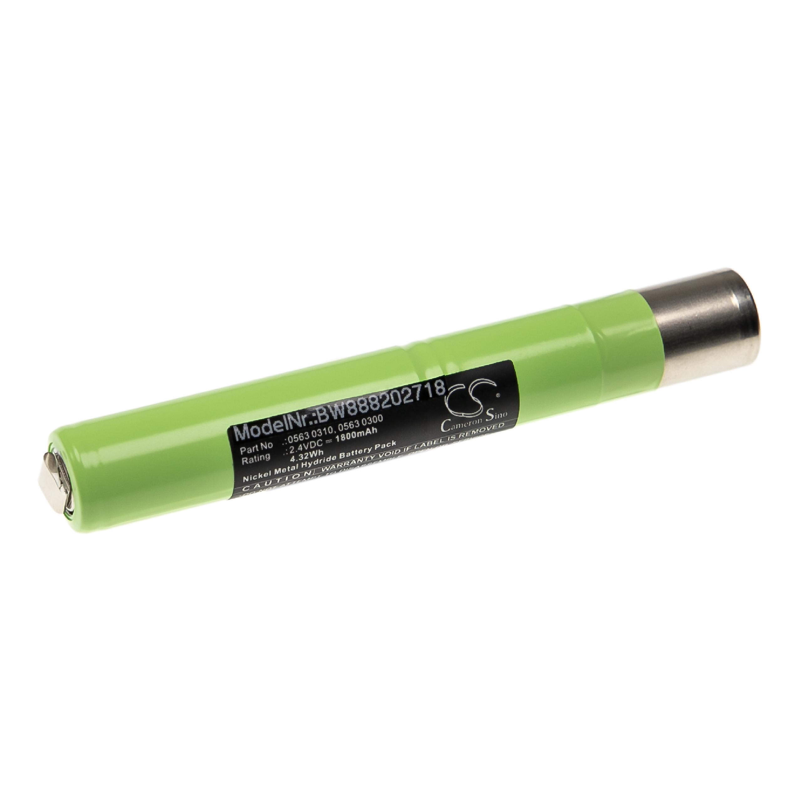 Batterie remplace Testo 0563 0310, 0563 0345, 0563 0300 pour outil de mesure - 1800mAh 2,4V NiMH