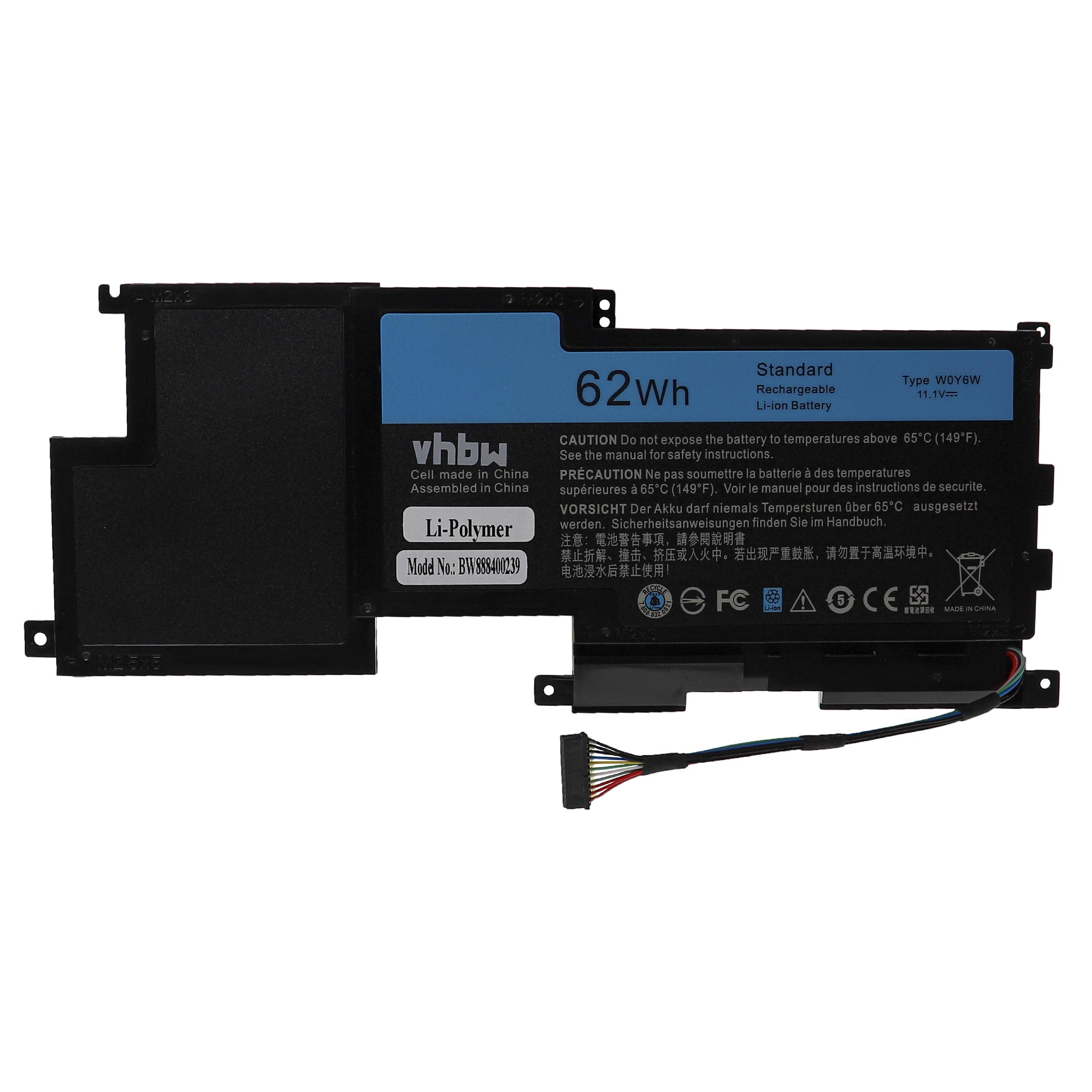 Notebook Battery Replacement for Dell 09F233, W0Y6W, WOY6W - 5600mAh 11.1V Li-polymer