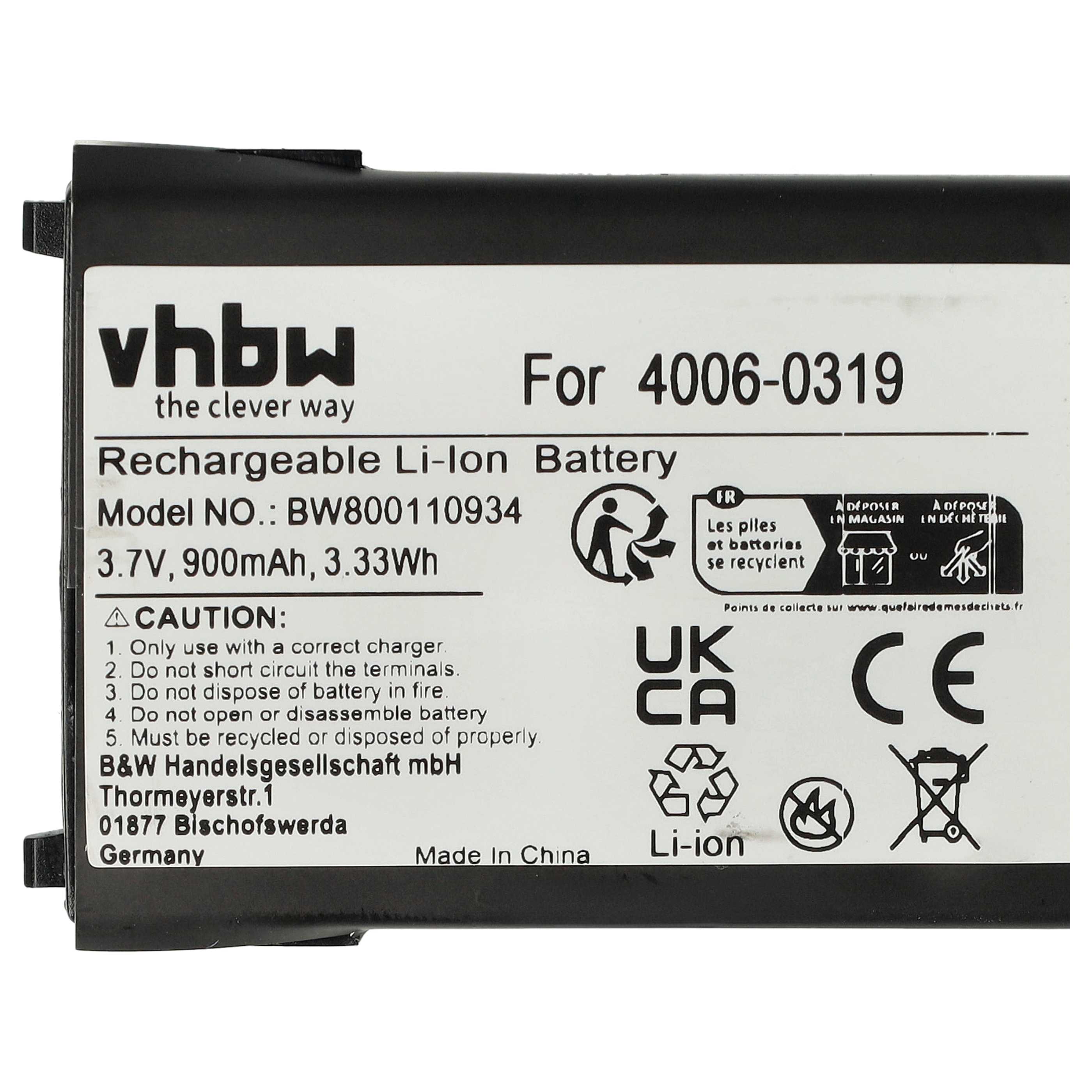 3x Batteries remplace Datalogic 95A201004 pour scanner de code-barre Unitech - 900mAh 3,7V