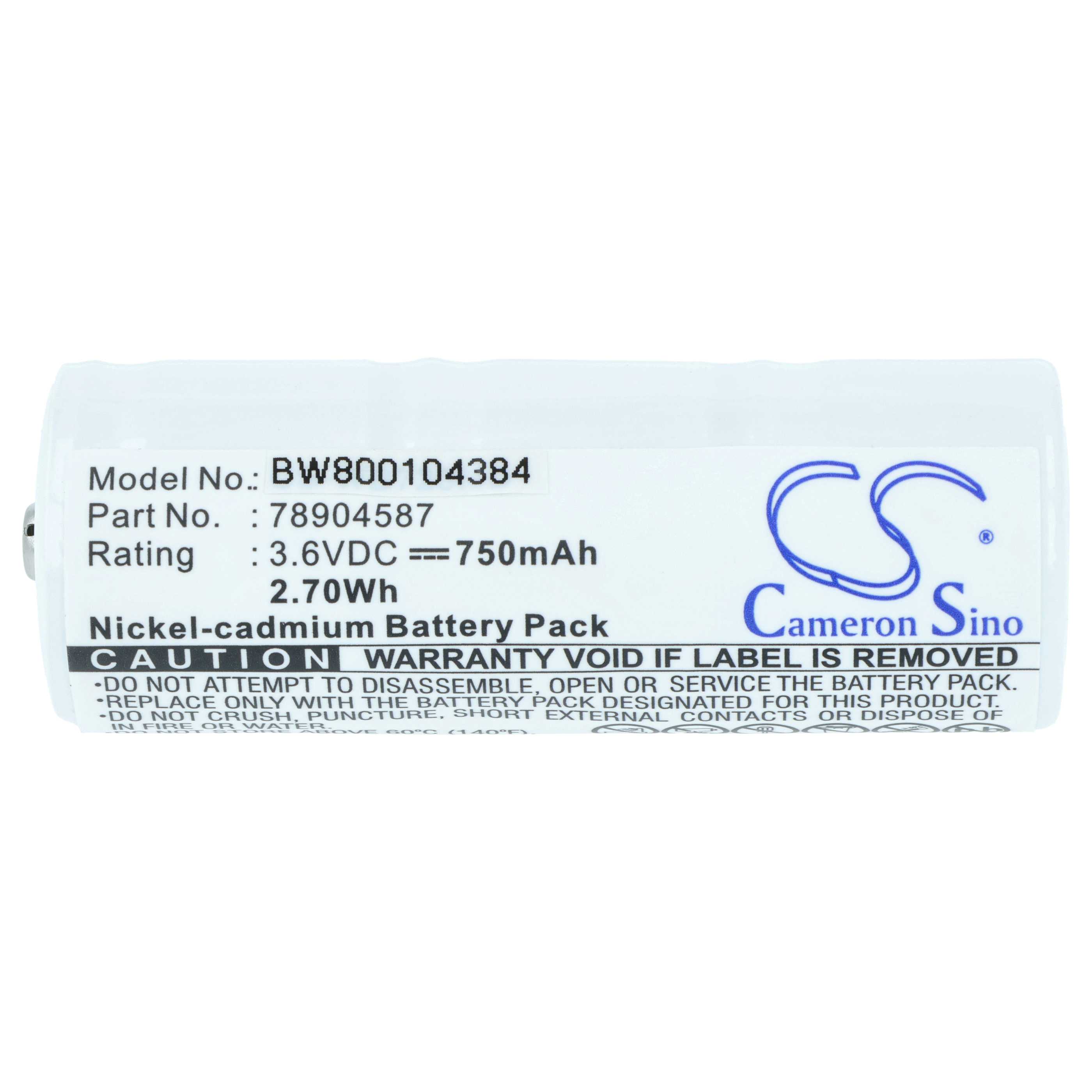 Akku als Ersatz für Welch Allyn 78904587 für Cardinal Medical - 750mAh 3,6V NiCd