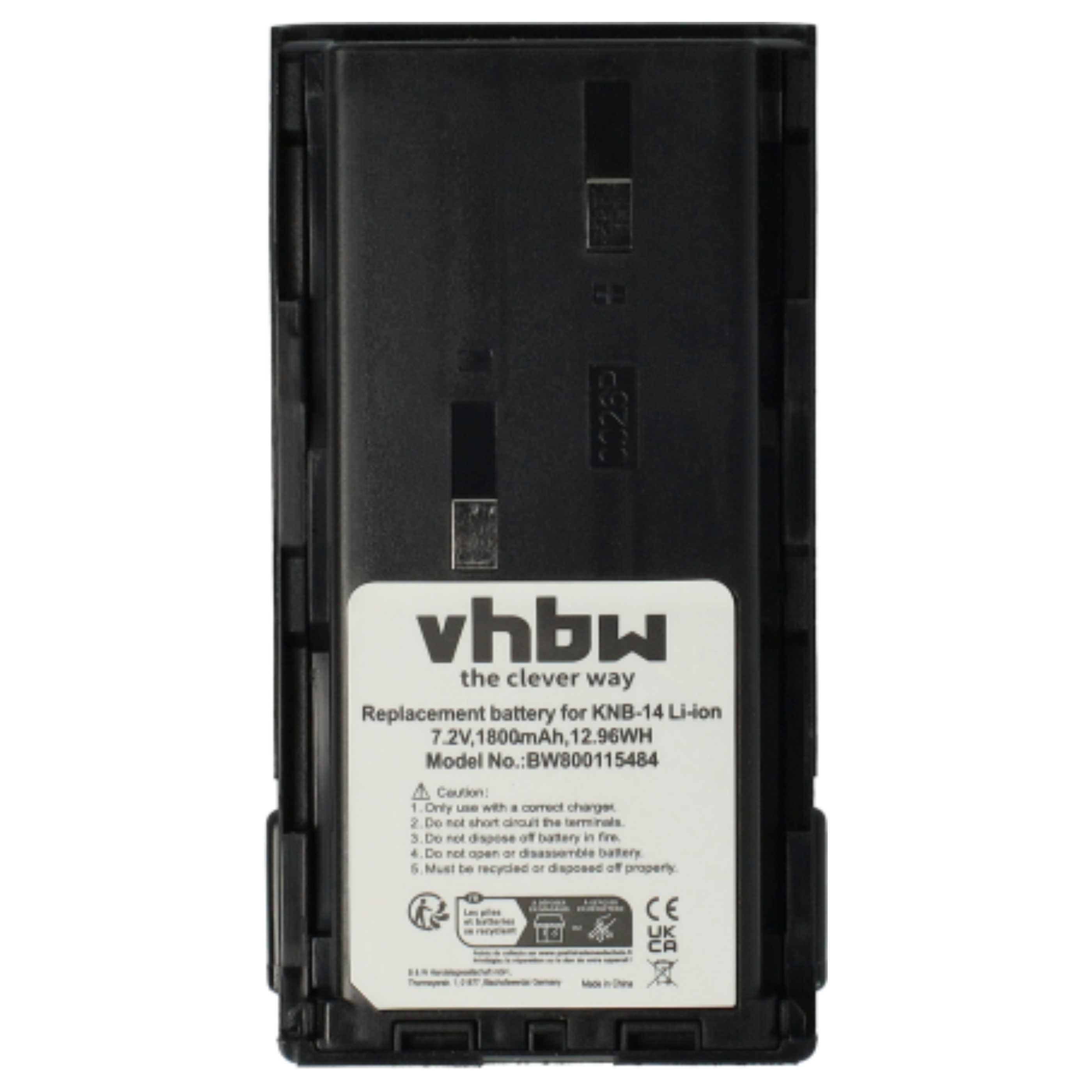 Radio 2x Battery replaces Bidatong BD-15-L - 1800 mAh 7.4 V Li-Ion