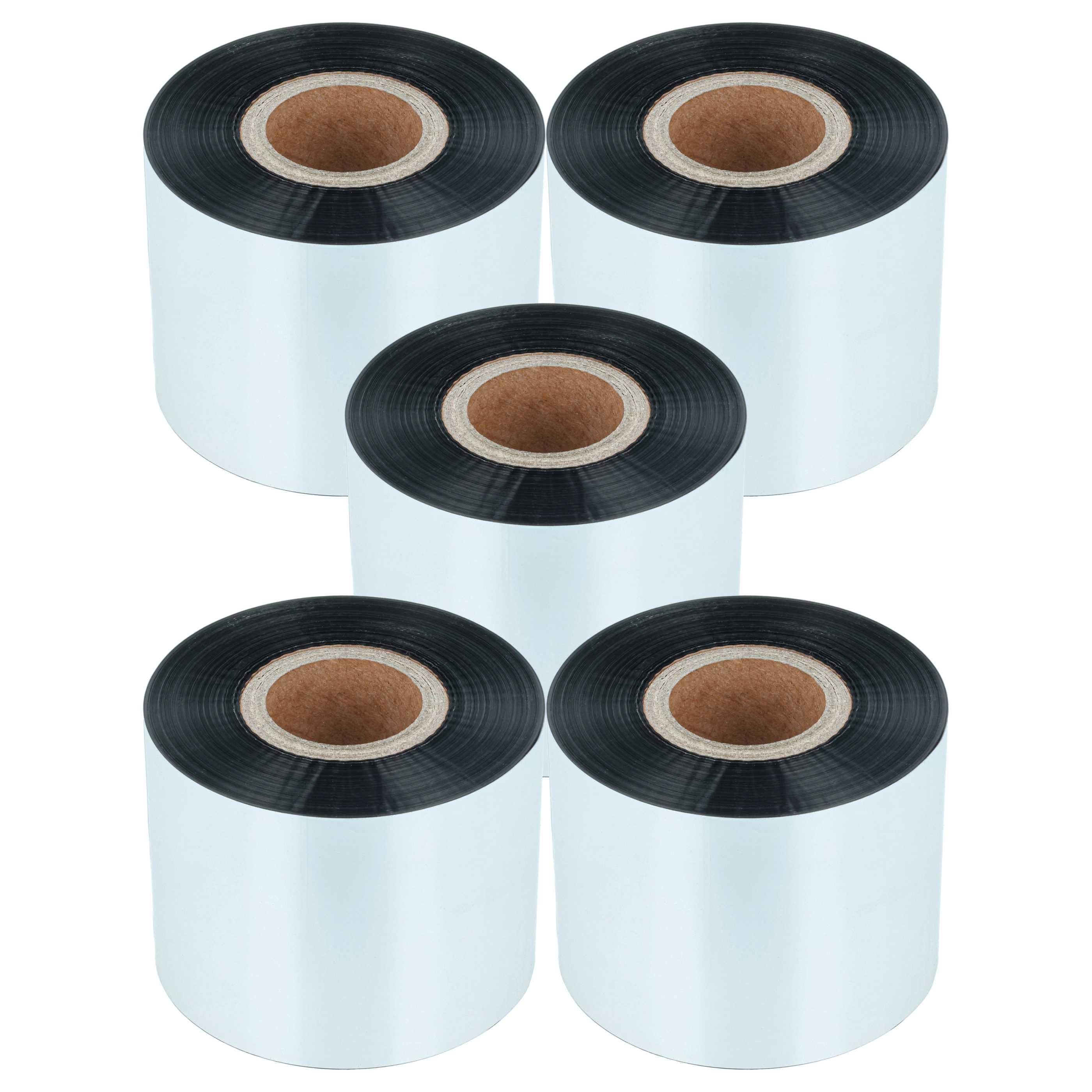5x Thermotransferband passend für Godex, Printronix, TSC, Valentin Drucker u.a. - 50 mm x 300 m, Wachs Harz