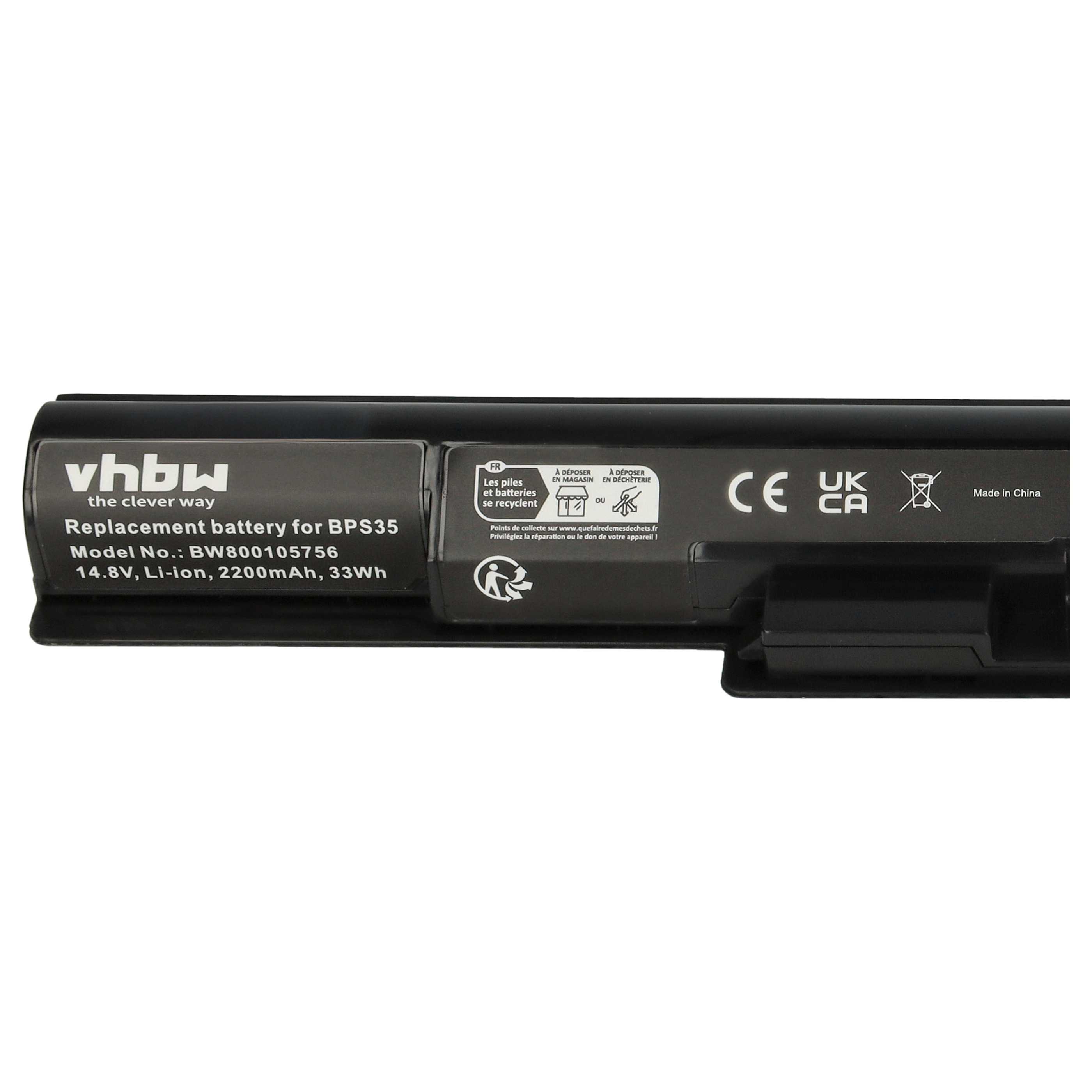 Akumulator do laptopa zamiennik Sony VGP-BPS35A, VGP-BPS35 - 2200 mAh 14,8 V Li-Ion, czarny