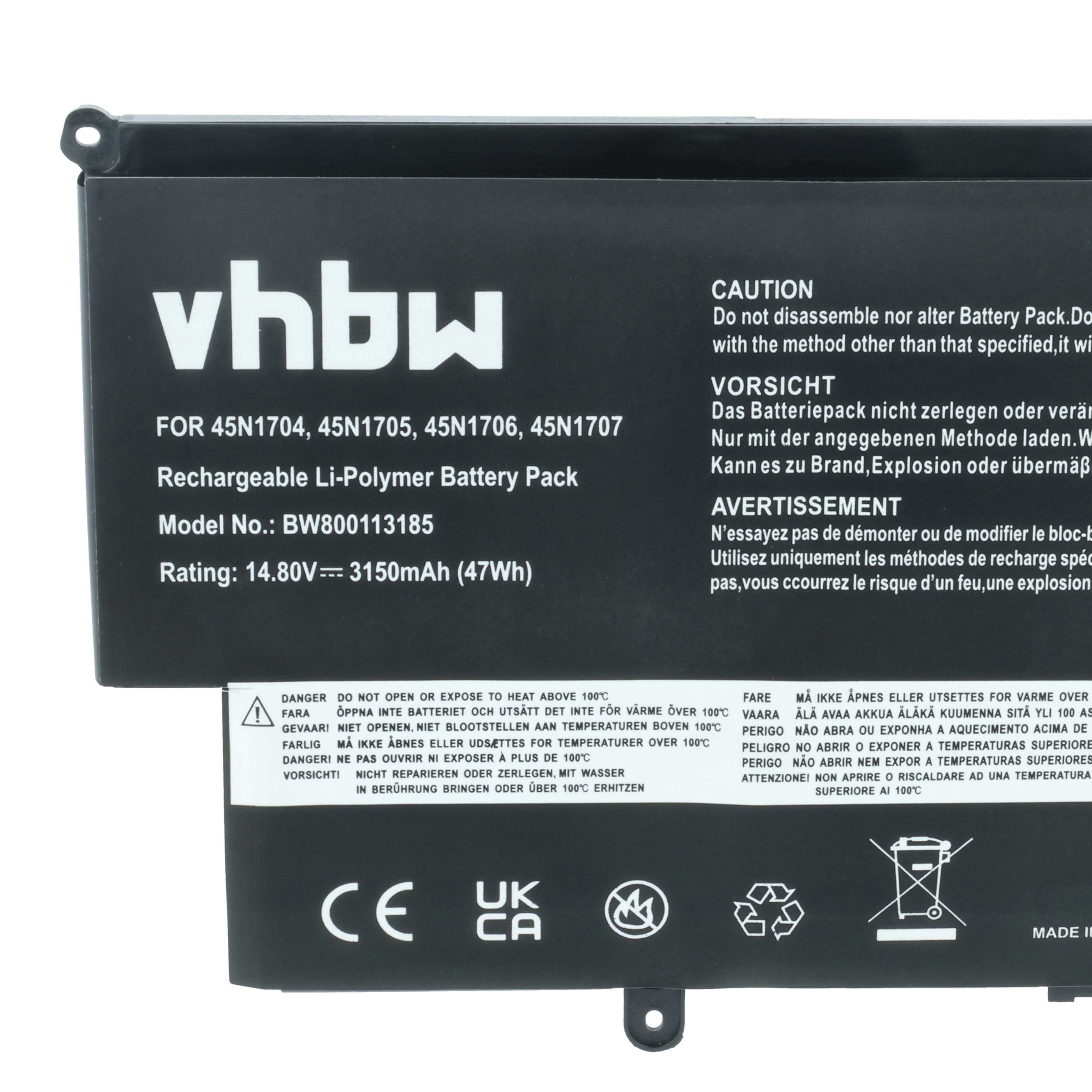Akumulator do laptopa zamiennik Lenovo 45N1707, 45N1706, 45N1705, 45N1704 - 3150 mAh 14,8 V LiPo