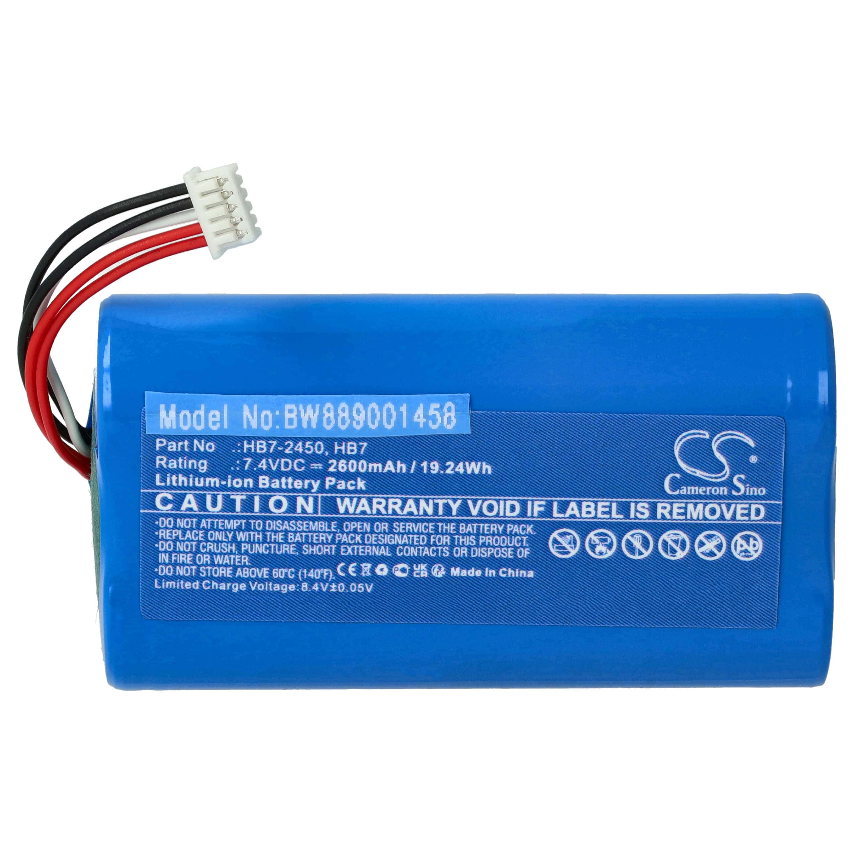 Batterie remplace DJI HB7, HB7-2450 pour manette de drone DJI - 2600mAh 7,4V Li-ion