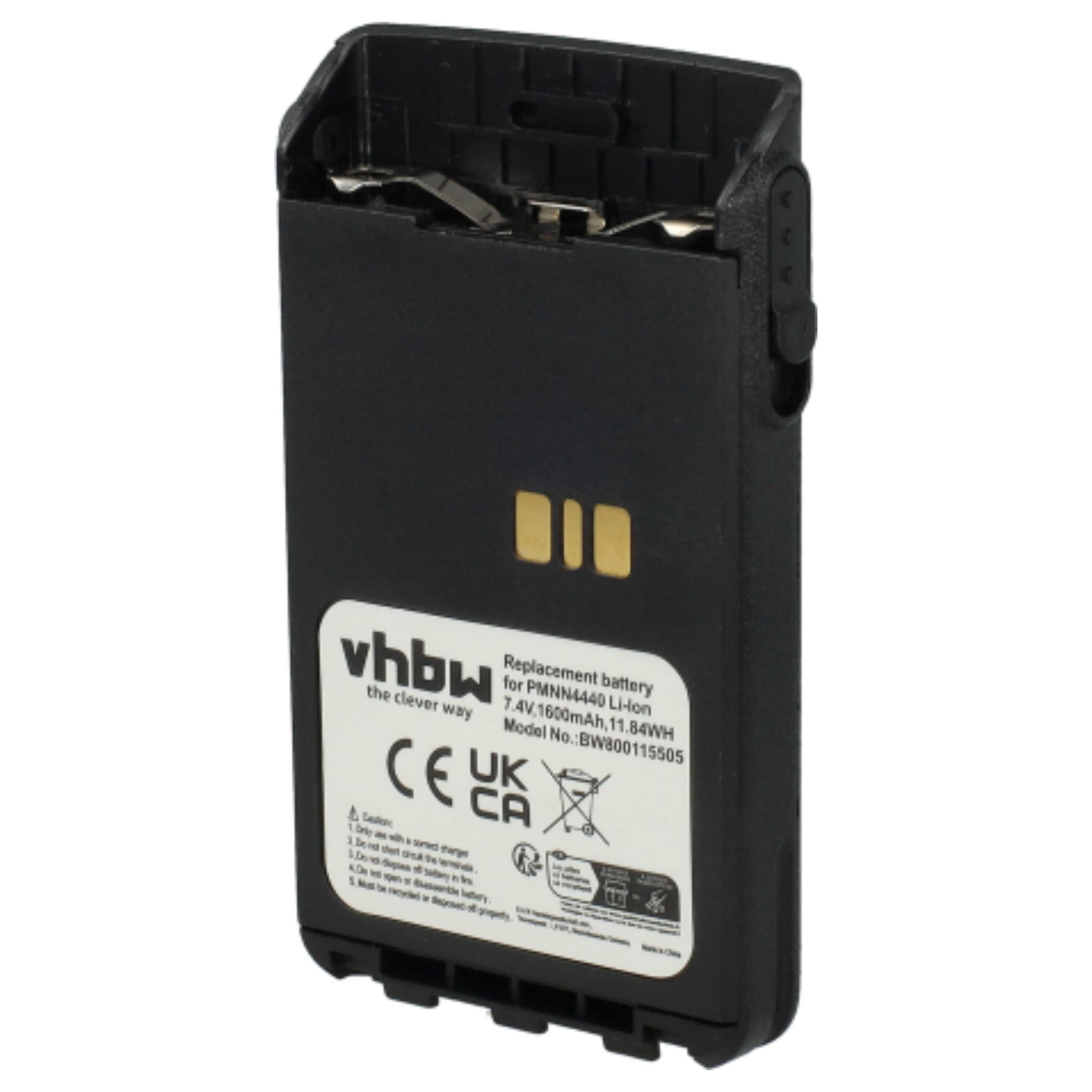 Radio 2x Battery replaces Motorola PMNN4511A, PMNN4440, PMNN4502A, PMNN4440AR - 1600 mAh 7.4 V Li-Ion