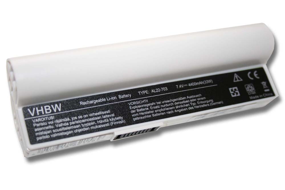Notebook Battery Replacement for Asus AL22-703 - 4400mAh 7.4V Li-Ion, white