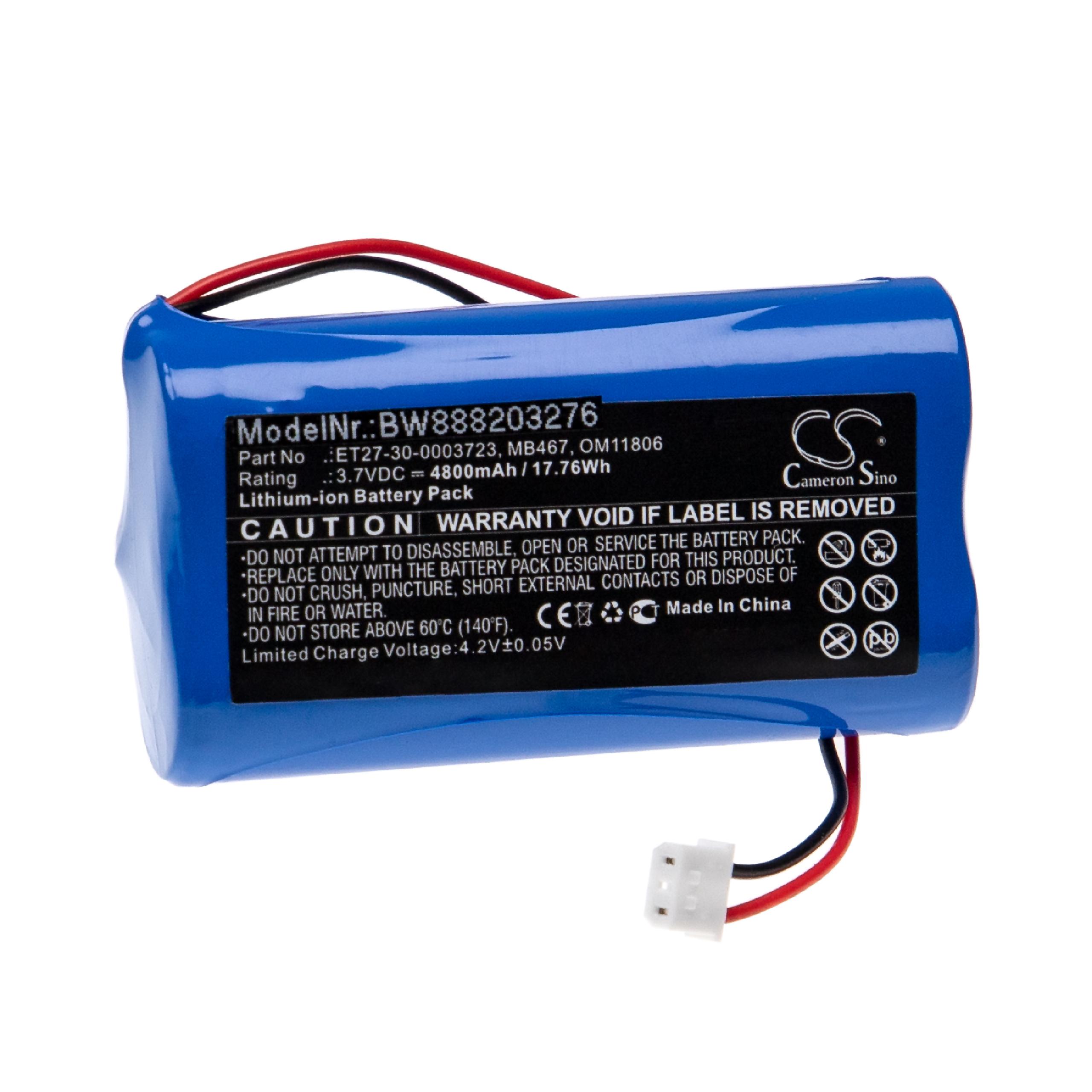 Batterie remplace Karl Storz MB467, ET27-30-0003723, 30.0003 pour appareil médical - 4800mAh 3,7V Li-ion