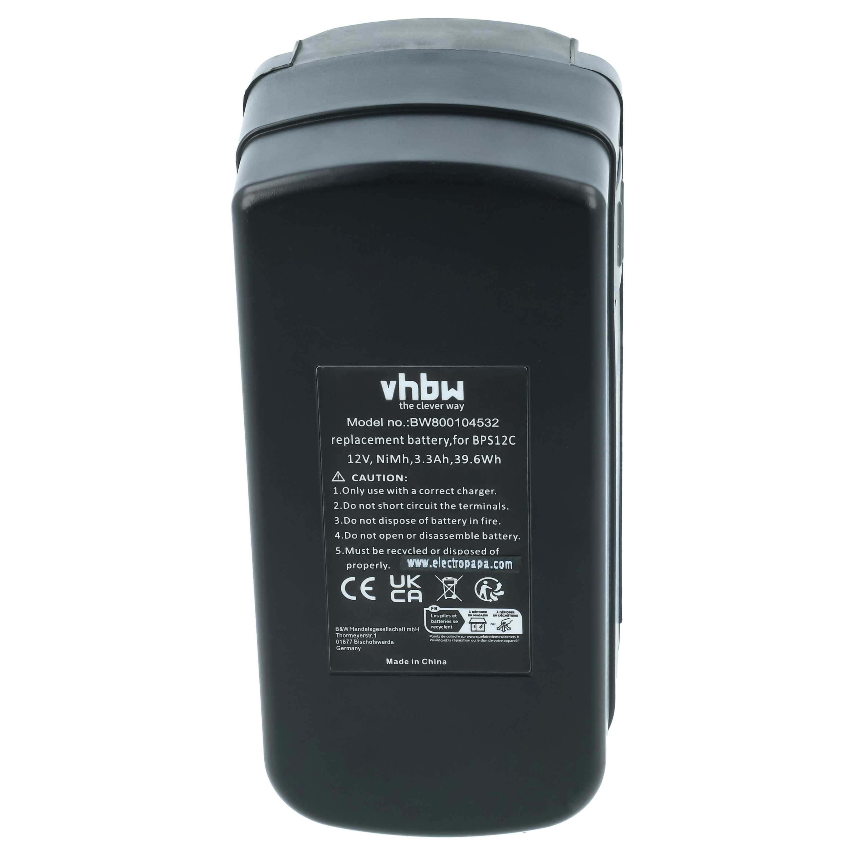 Battery replaces Festo Festool 398338, 497019, 493348, 498336 Electric Power Tool - 3300 mAh, 12 V, NiMH
