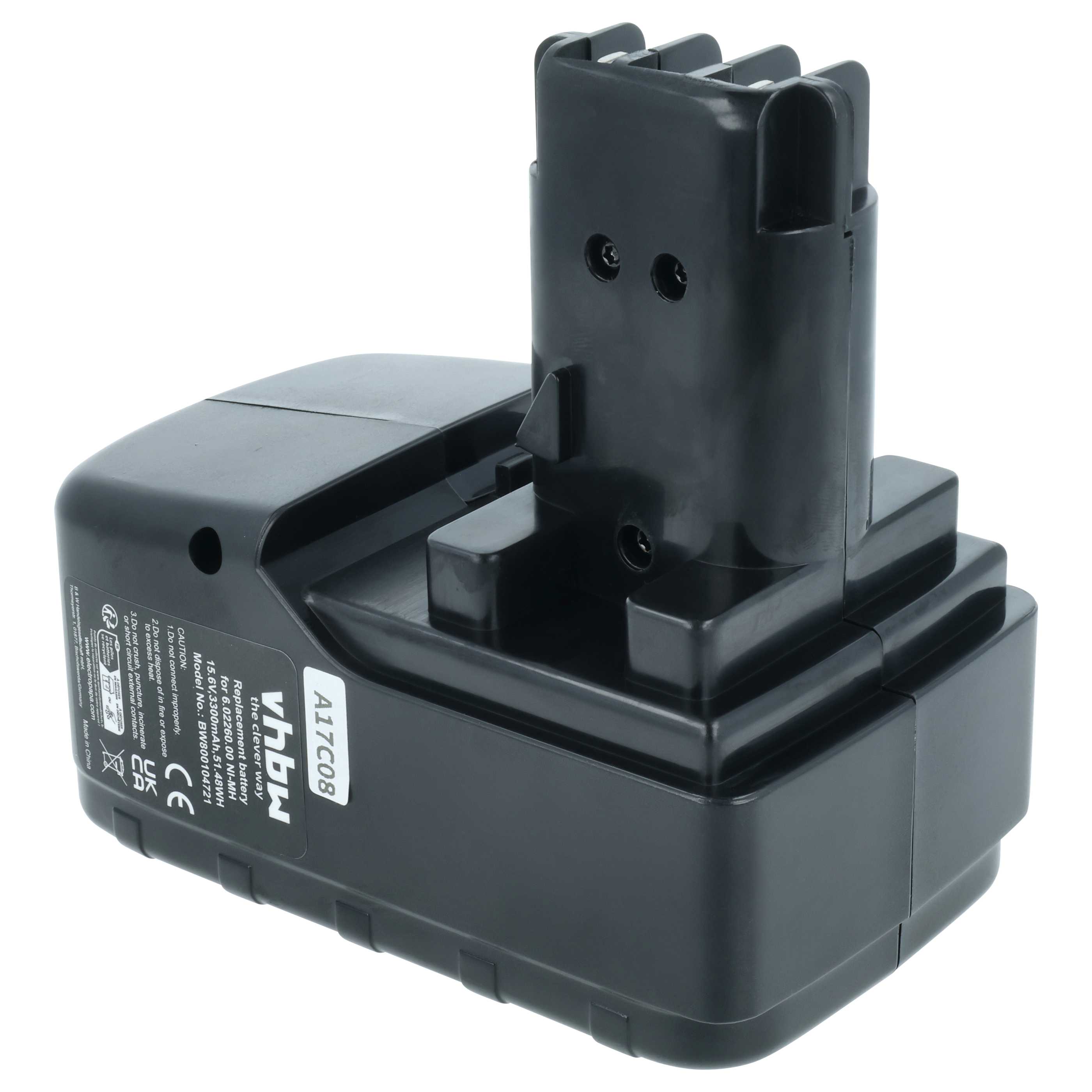 Batteria sostituisce Metabo 6.02276.51, 6.02260.00, 6.02307.51, 6.02293.50 per attrezzo - 3,3Ah 15,6V NiMH