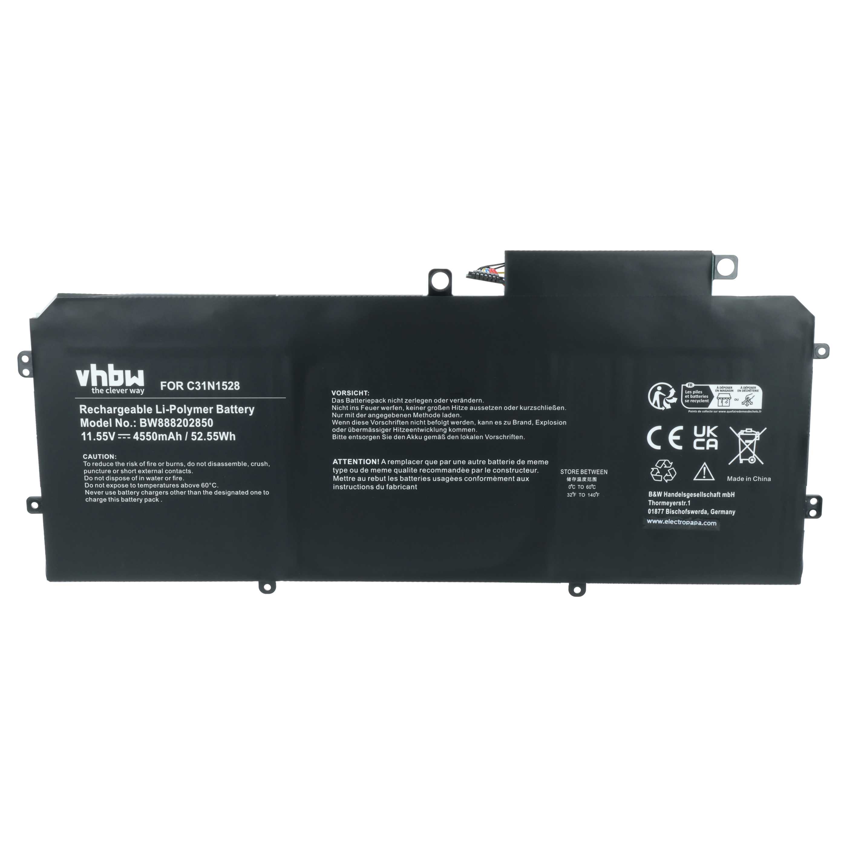 Akumulator do laptopa zamiennik Asus 0B200-00730200, C31N1528 - 4550 mAh 11,55 V LiPo