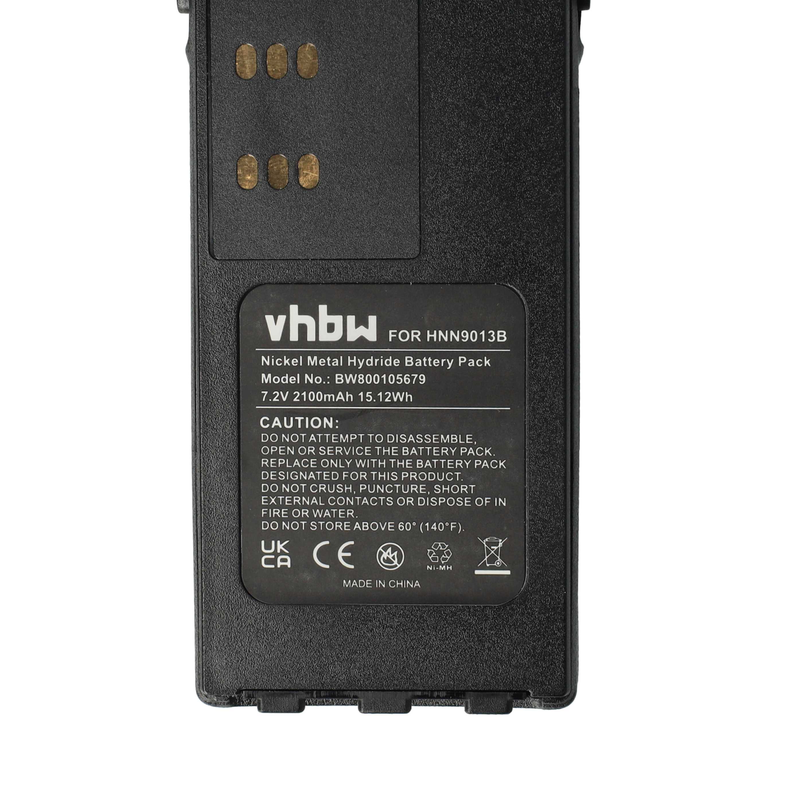 Radio Battery (2 Units) Replacement for Motorola HMNN4151, HMNN4154, HMNN4158, HMNN4159 - 2100 mAh 7.2 V NiMH