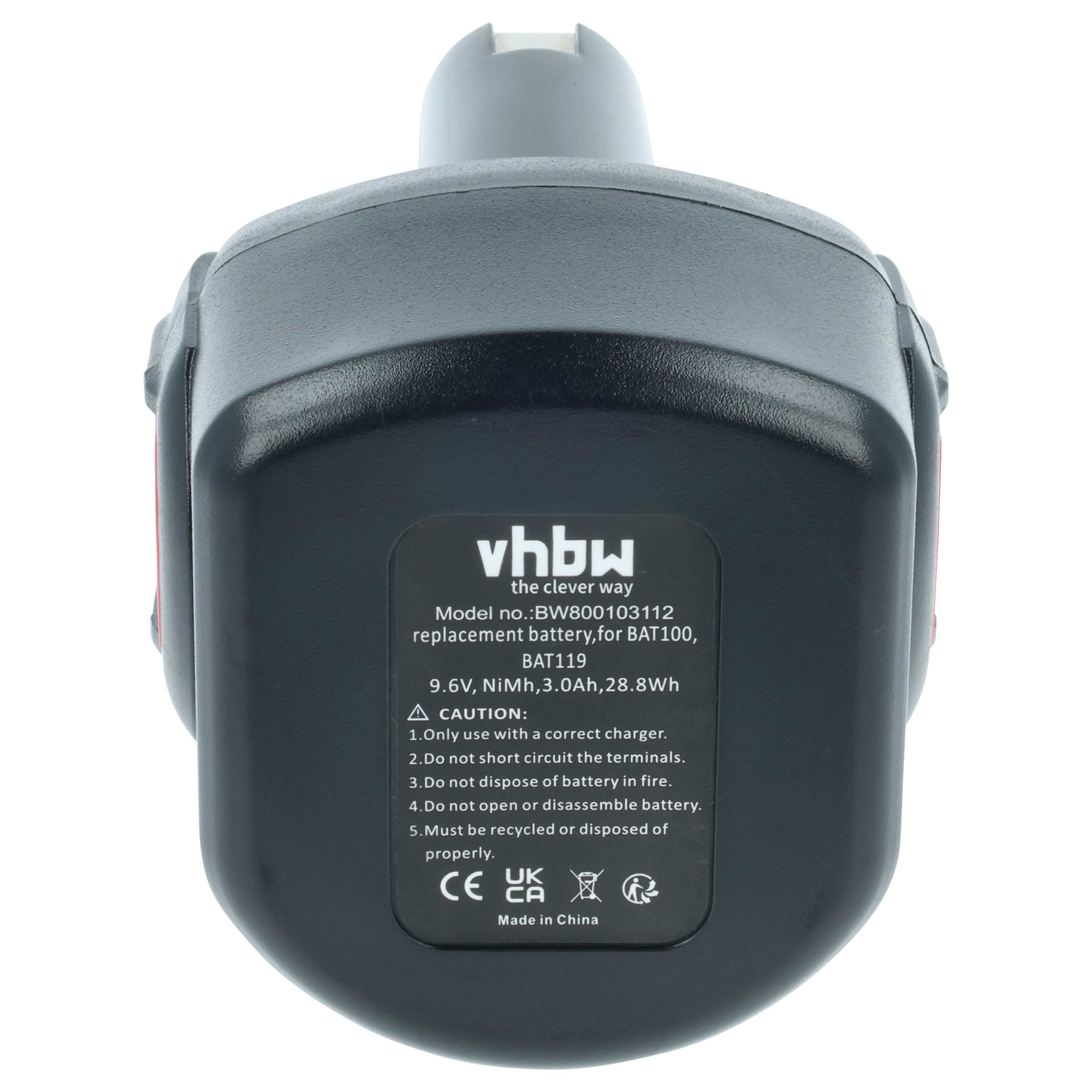 Batteria sostituisce Bosch 2 607 335 260, 2 607 001 380, 2 607 335 260 per attrezzo - 3Ah 9,6V NiMH