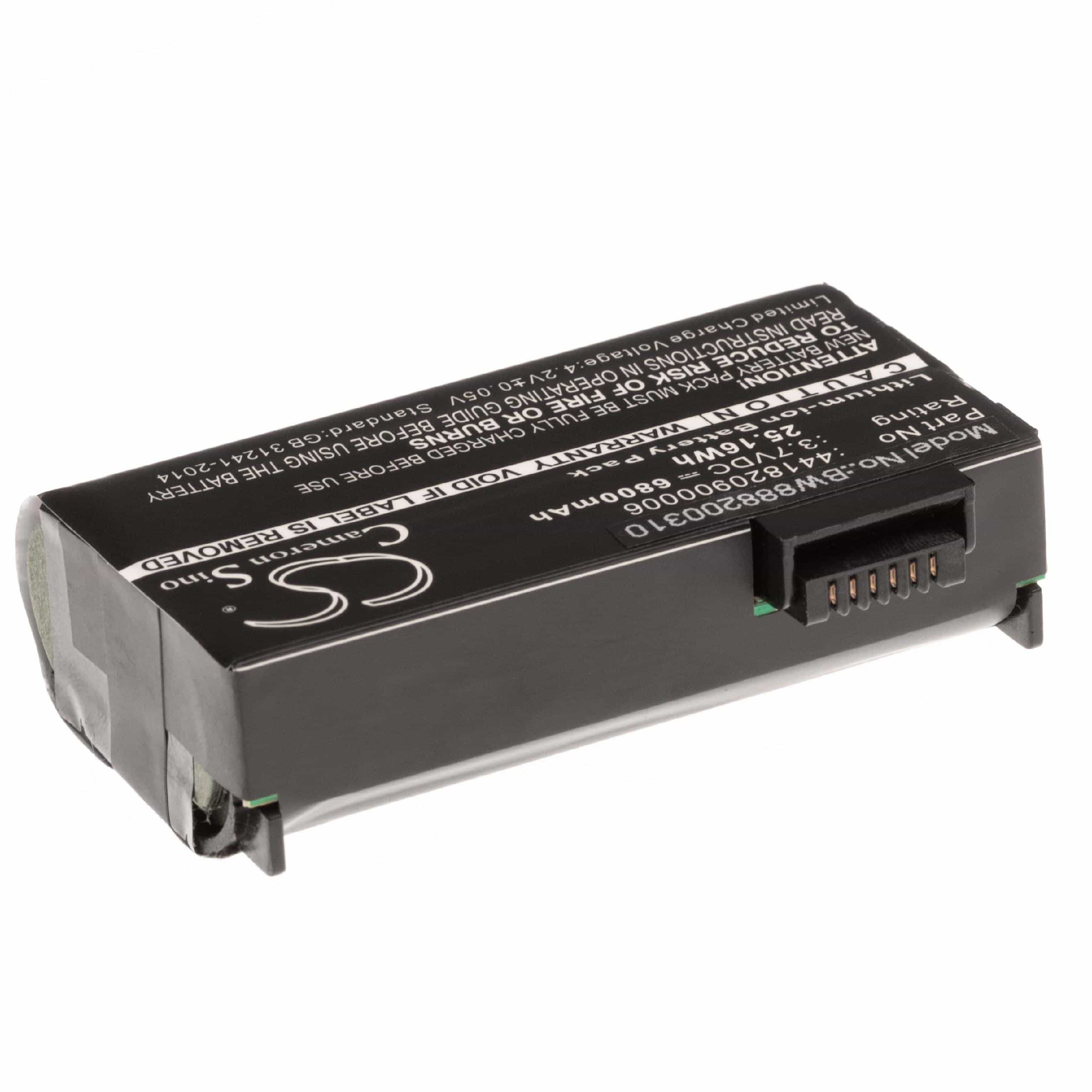 Batterie remplace AdirPro 441820900006 pour scanner de code-barre - 6800mAh 3,7V Li-ion