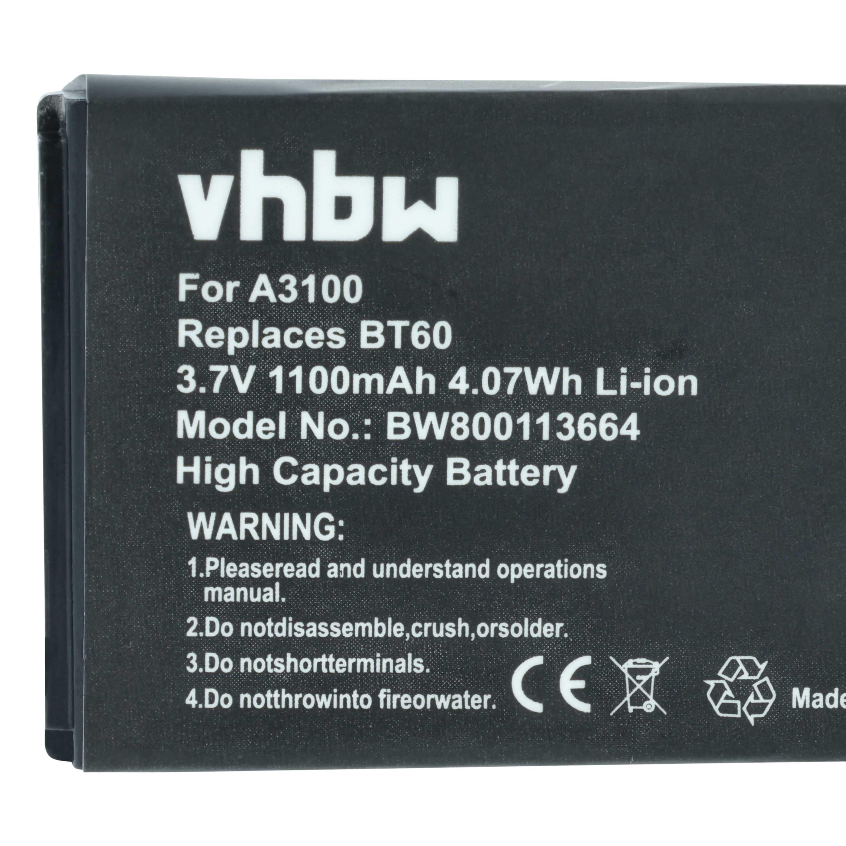 5x Akumulator do telefonu smartfona zamiennik Motorola BT90, HKLN4440B, BT110, BT60 - 1100 mAh 3,7 V Li-Ion