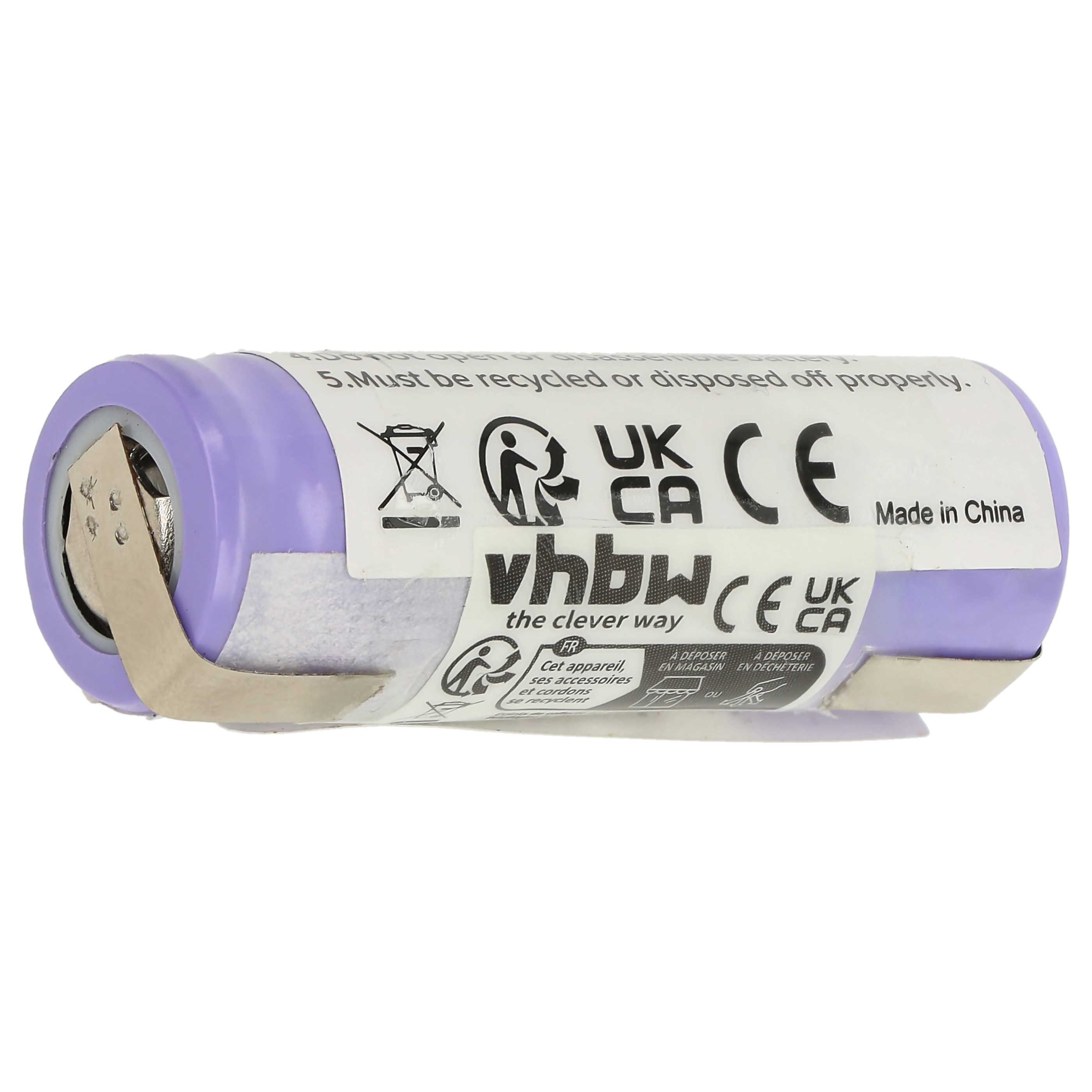 Batteria per rasoio sostituisce Philips US14430VR, KR112RRL - 650mAh 3,7V Li-Ion