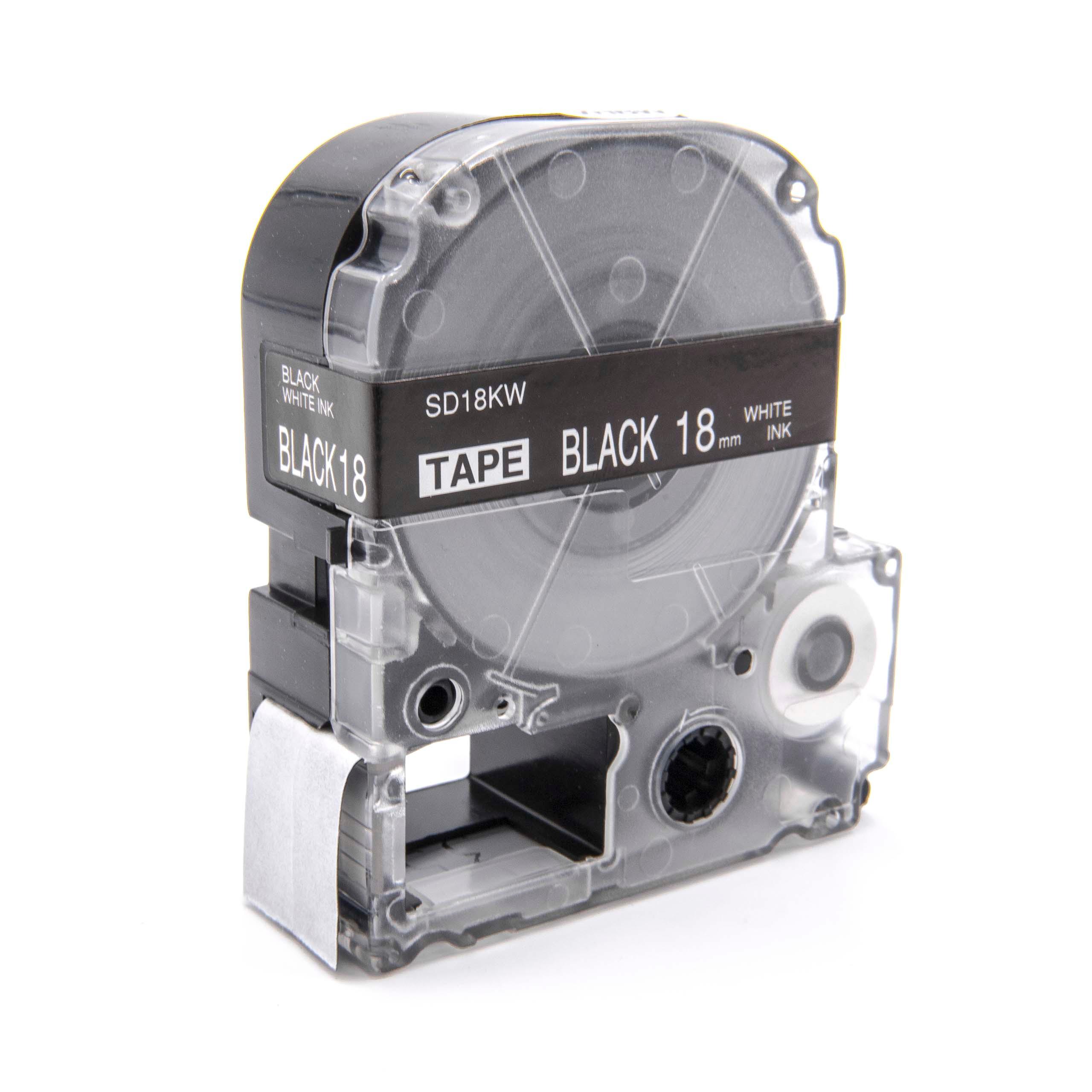 Cassetta nastro sostituisce Epson LC-5BWV per etichettatrice Epson 18mm bianco su nero