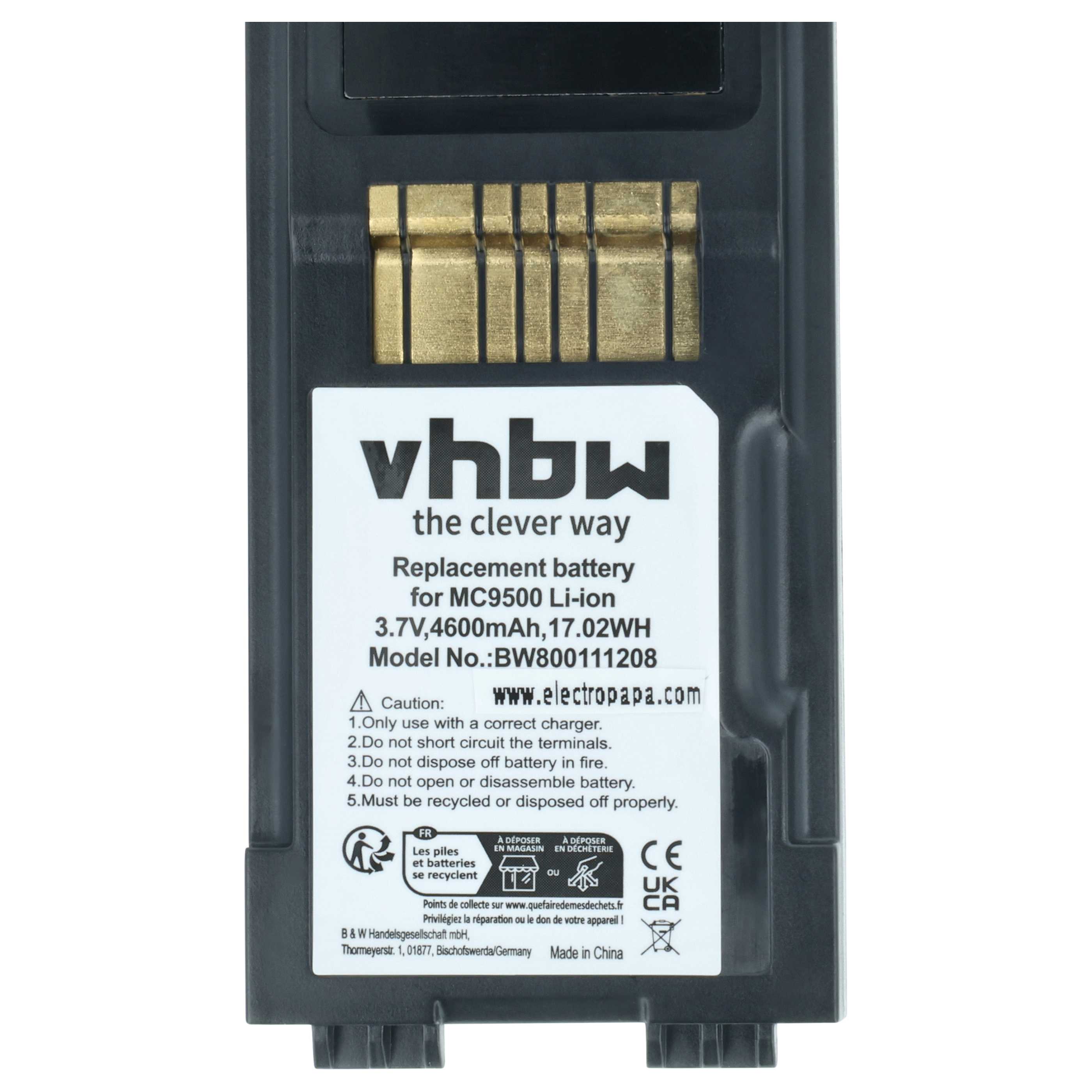 2x Batteria sostituisce Symbol 82-111636-01, BTRY-MC95IABA0 per barcode scanner Symbol - 4600mAh 3,7V Li-Ion