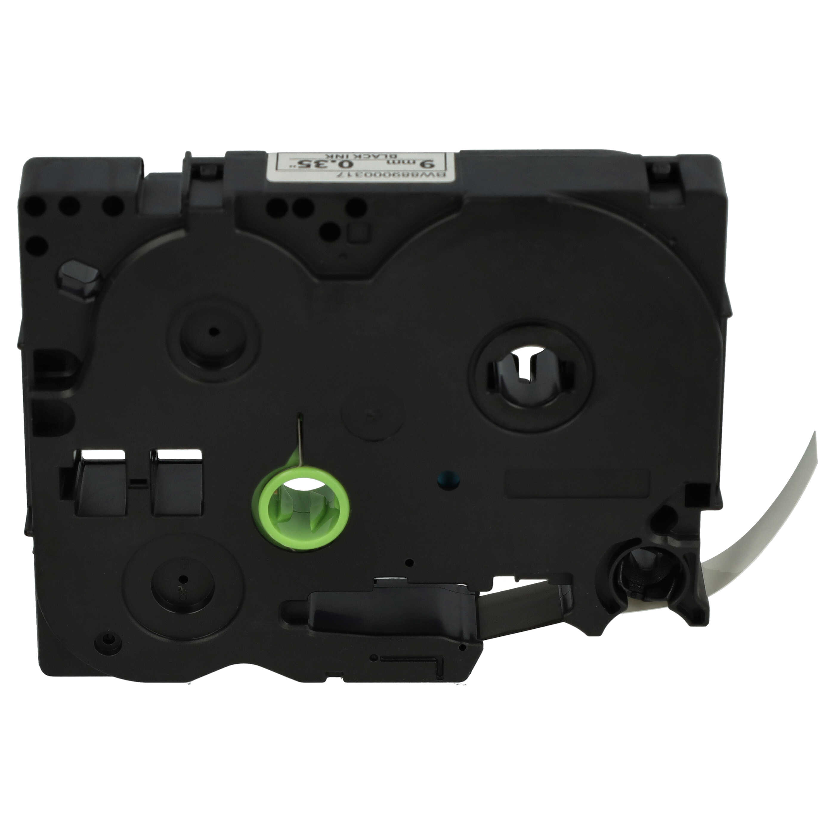 Label Tape as Replacement for Brother TZE-N221 - 9 mm Black to White, plastic