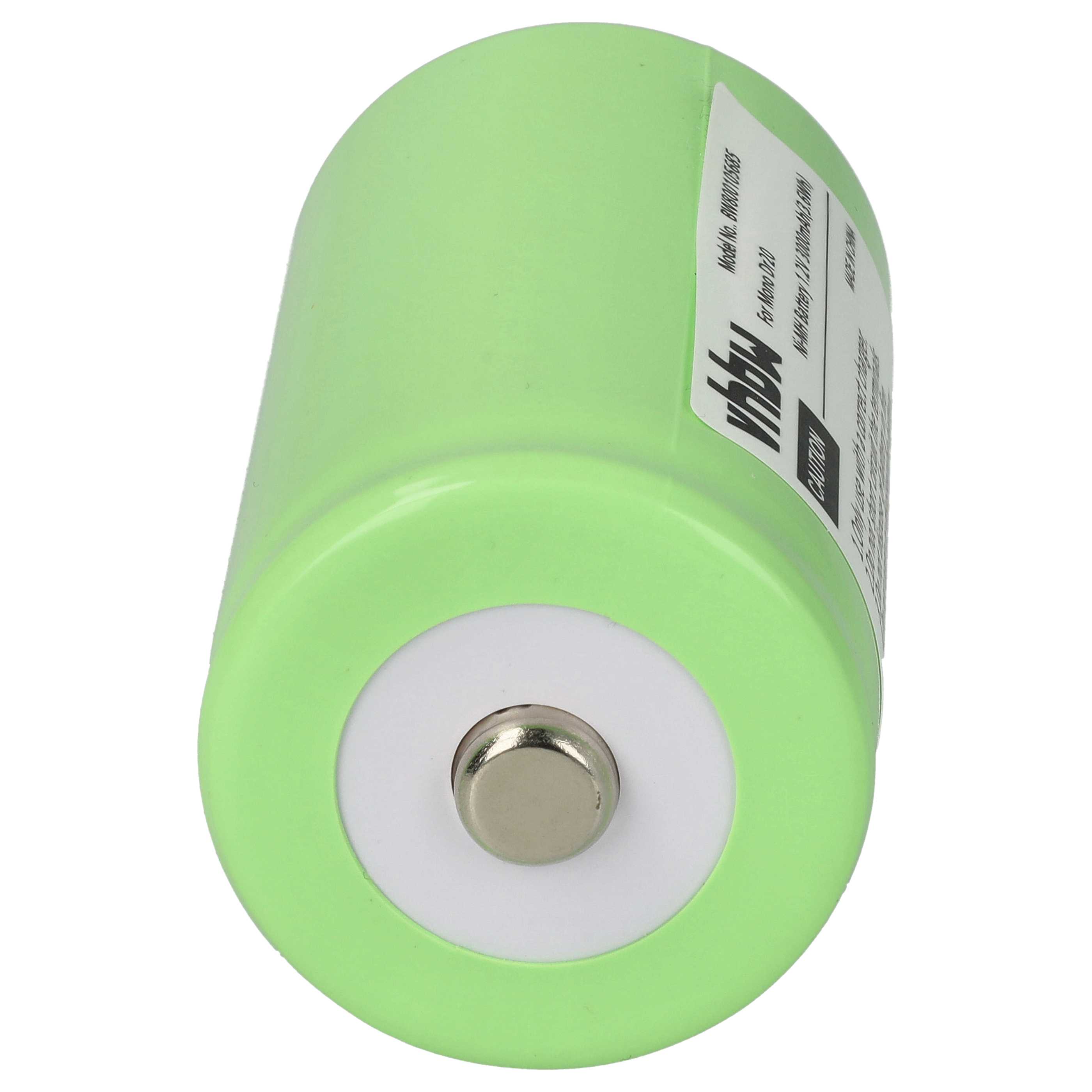Radio 2x Battery replaces HR20, D, LR20, KR20, R20, Mono - 3000 mAh 1.2 V NiMH