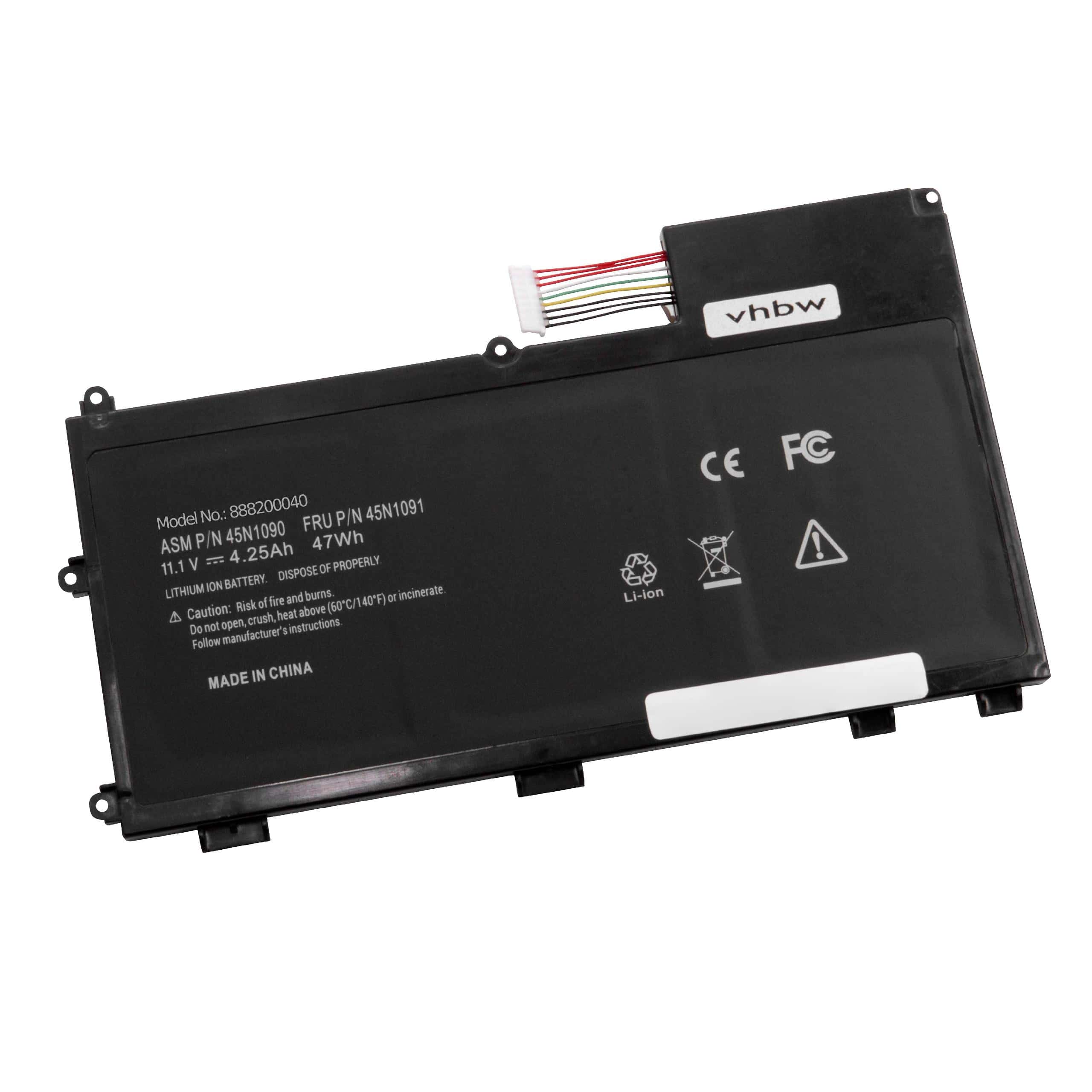 Notebook Battery Replacement for Lenovo 45N1088, 121500077, 3ICP7/64/84, 45N1089 - 4250mAh 11.1V Li-Ion
