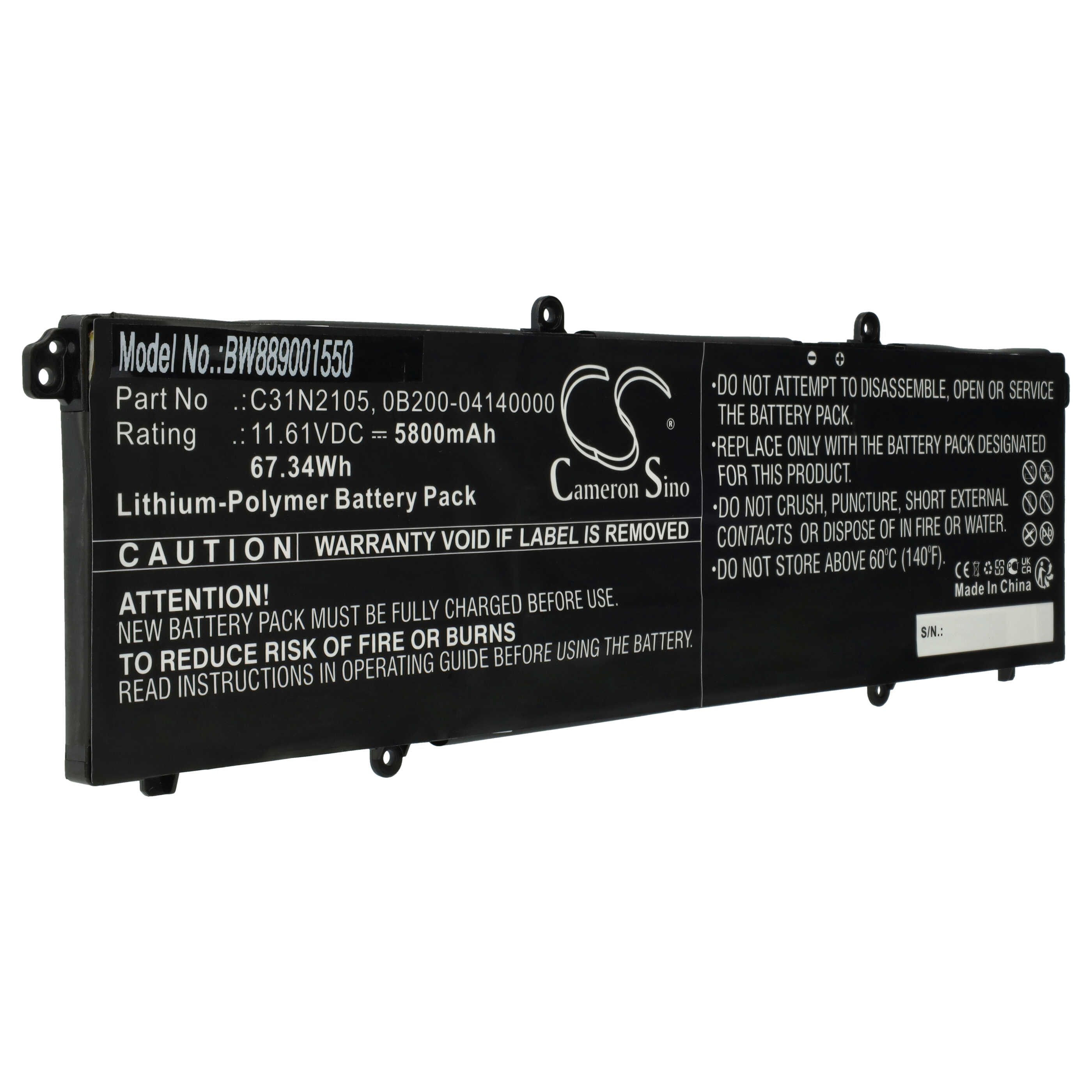 Akumulator do laptopa zamiennik Asus C31N2105, 0B200-04140000 - 5800 mAh 11,61 V LiPo