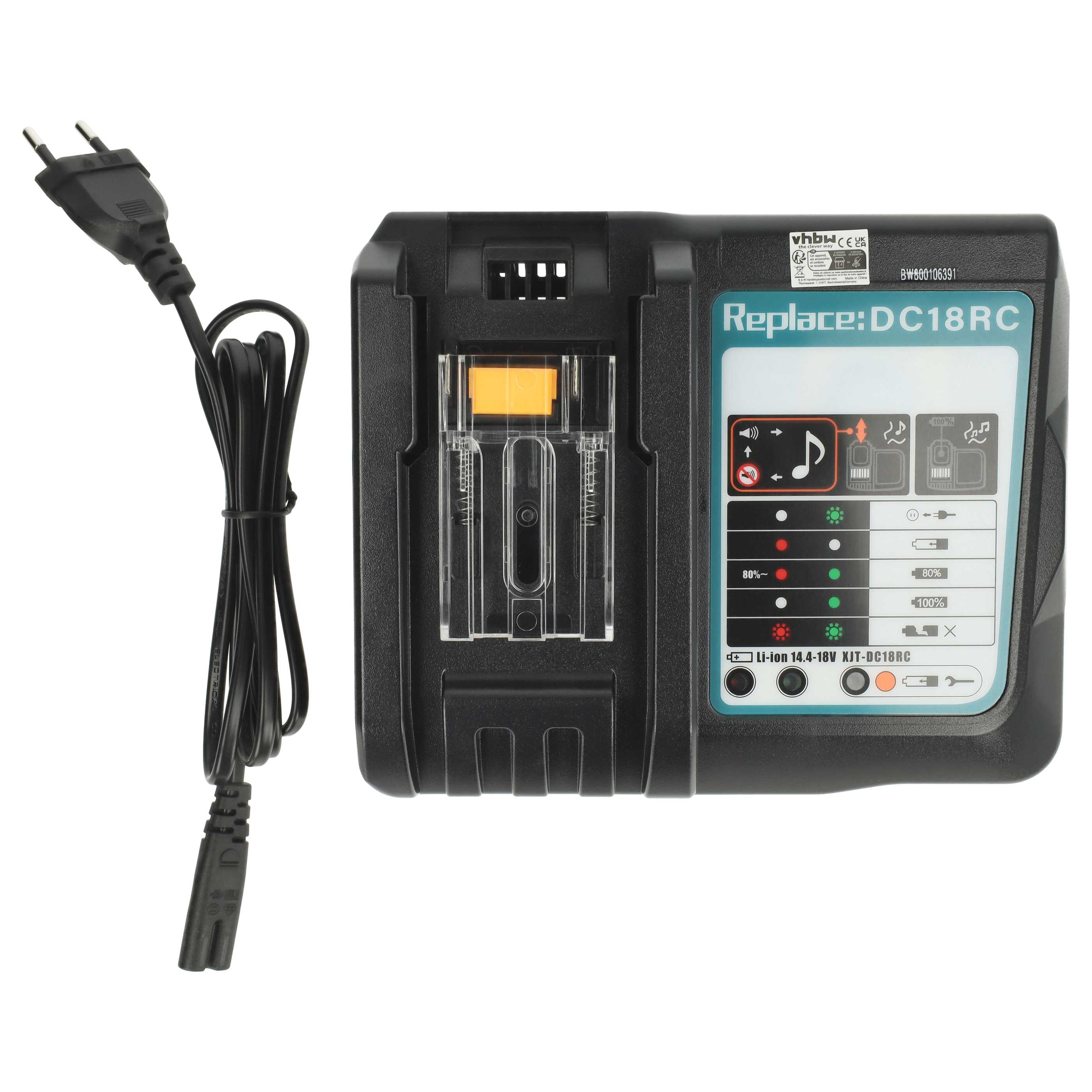 Charger replaces Makita DC18RC, DC18SD, DC18 for Dolmar Power Tool Batteries etc. Li-Ion 14.4 V / 18 V