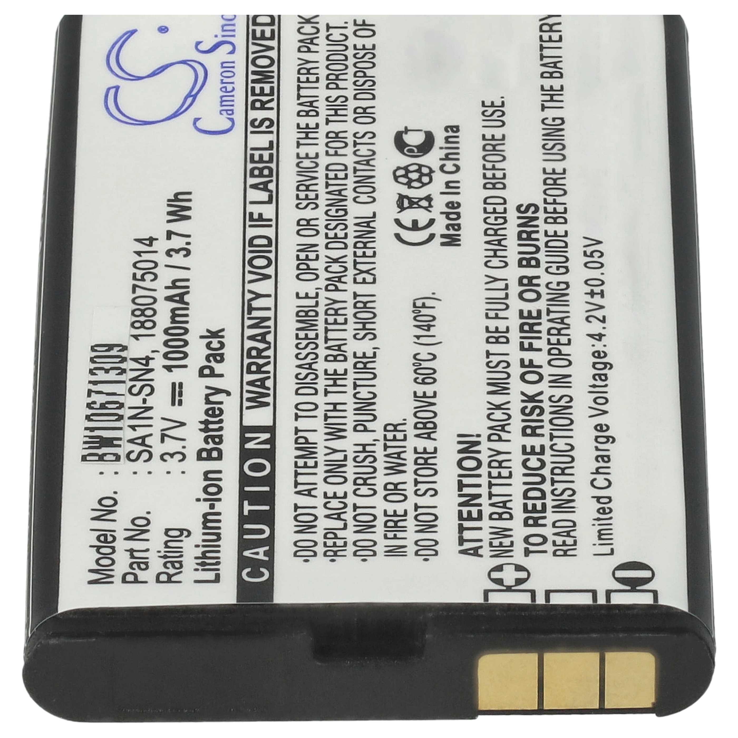 Akumulator do telefonu smartfona zamiennik Sagem SA1M-SN2, 188075014, SA1N-SN4, BA40 - 1000 mAh 3,7 V Li-Ion