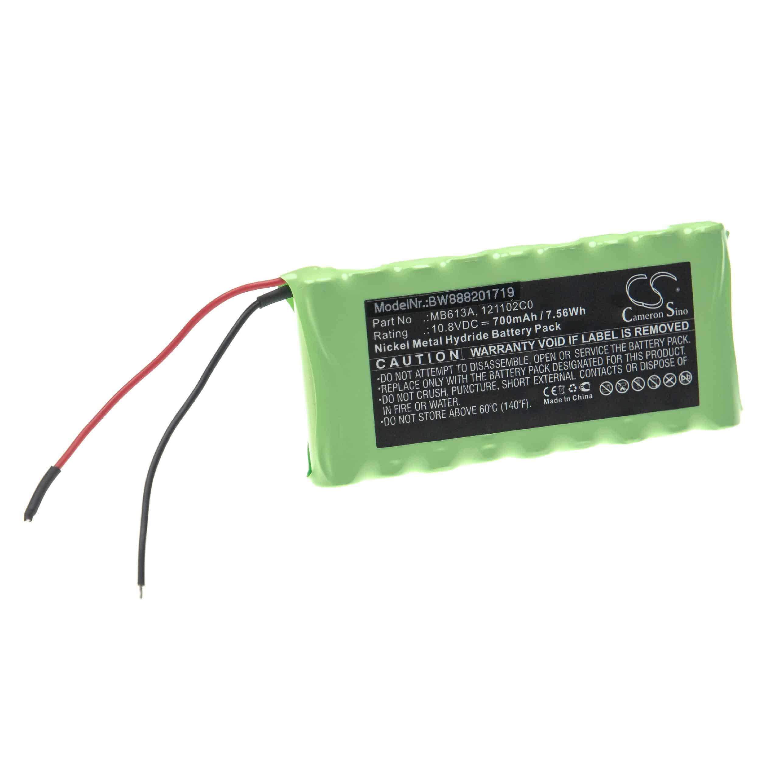 Medical Equipment Battery Replacement for Maquet MB613A, 121102C0 - 700mAh 10.8V NiMH