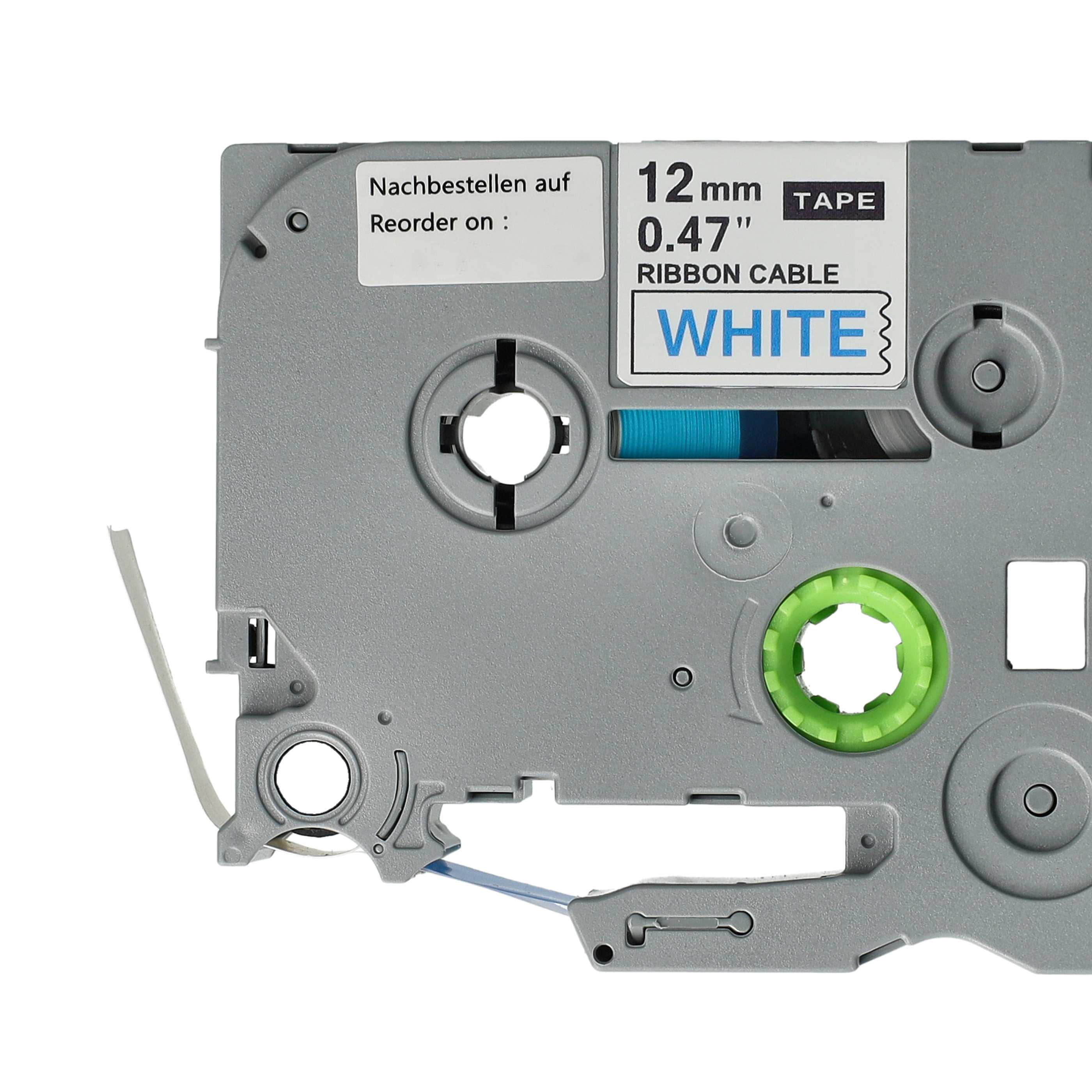 Cassette à ruban remplace Brother TZE-FX233 - 12mm lettrage Bleu ruban Blanc, souple