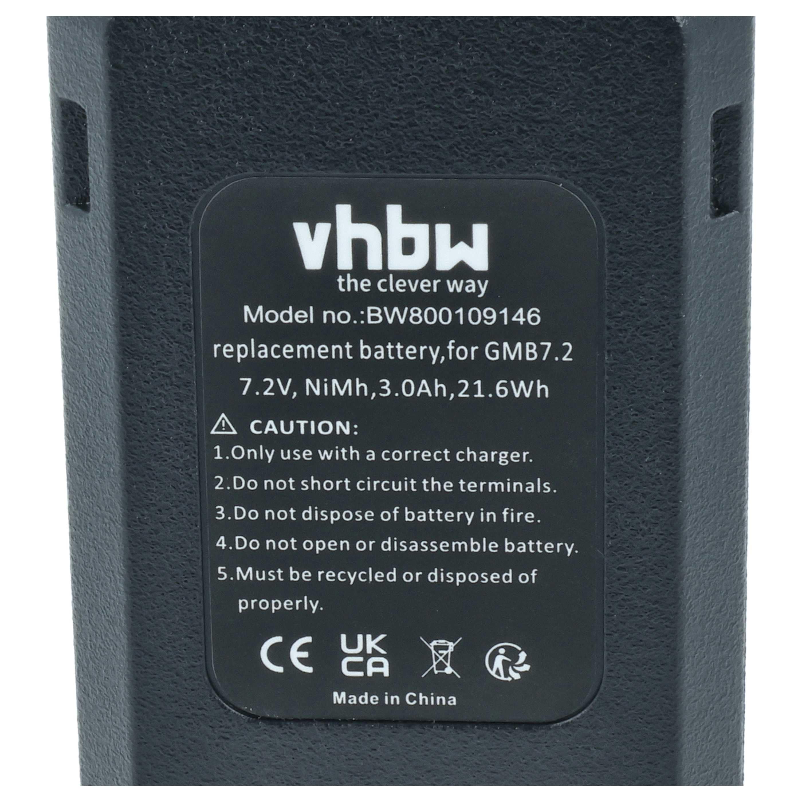 Battery replaces Bosch 2607335033, 2607335032, 2607335031 Electric Power Tool - 3000 mAh, 7.2 V, NiMH