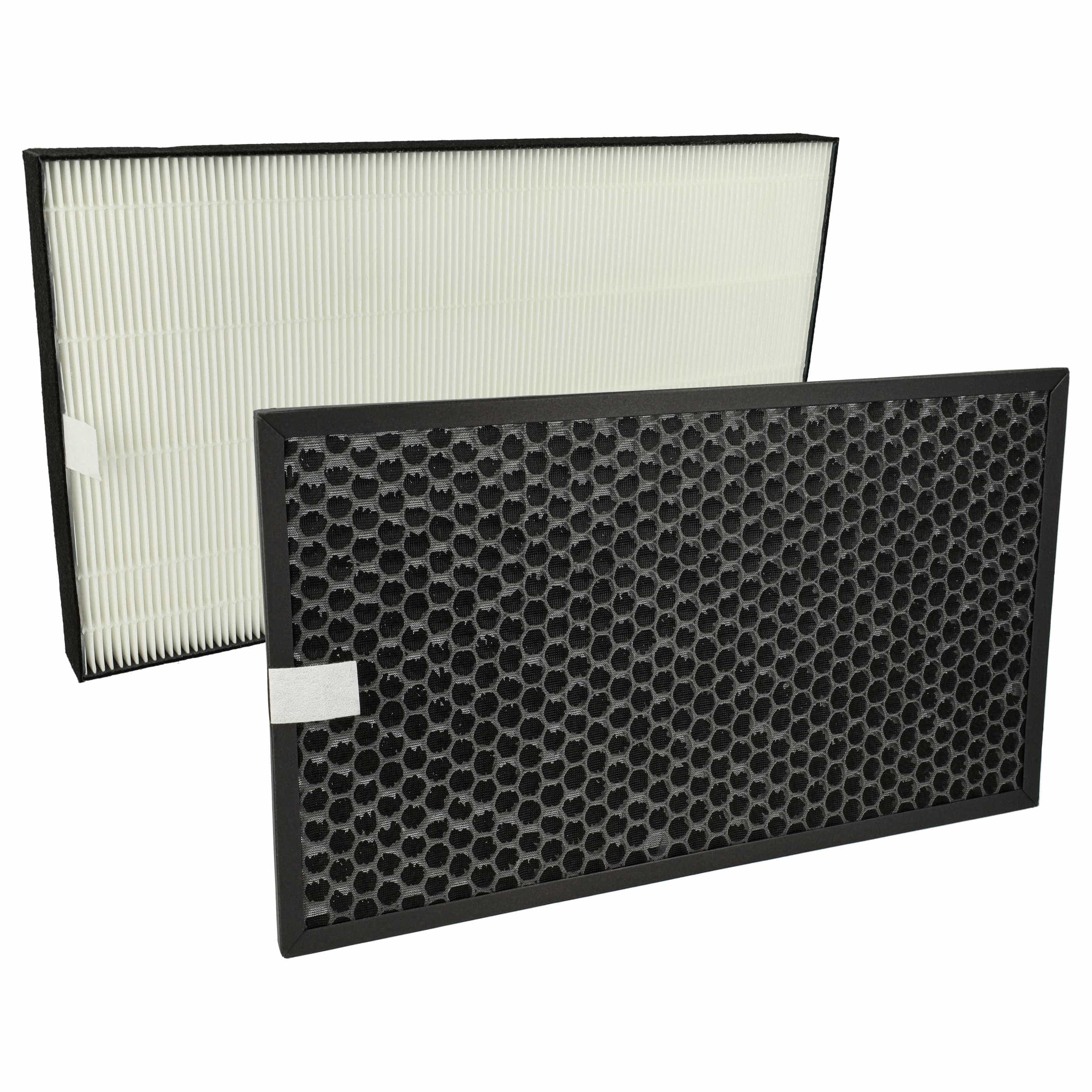 2 Part Filter Set replaces Sharp 4974019805641, FZD40DFE Air Purifier - HEPA filter, activated carbon filter