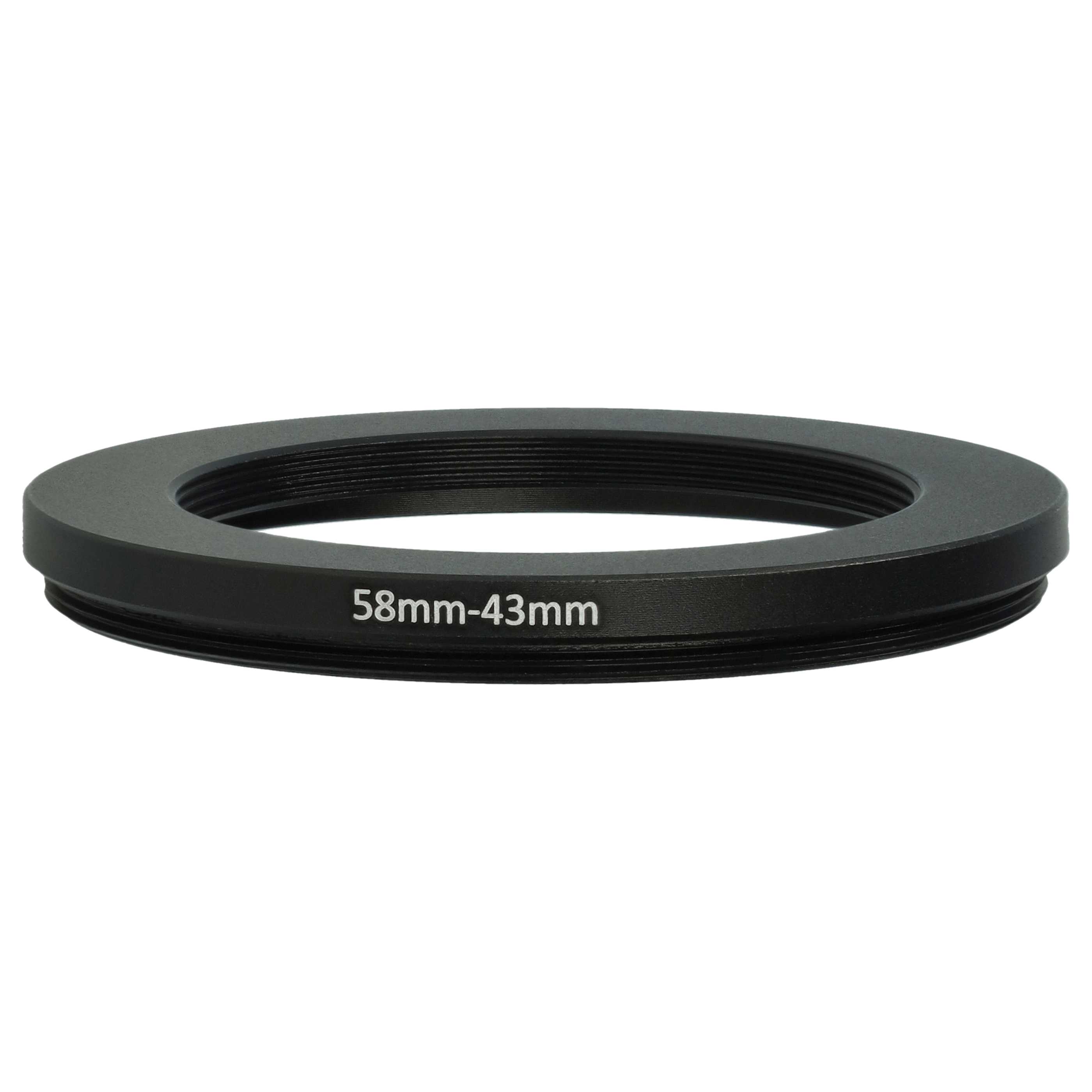 Step-Down Ring Adapter from 58 mm to 43 mm suitable for Camera Lens - Filter Adapter, metal