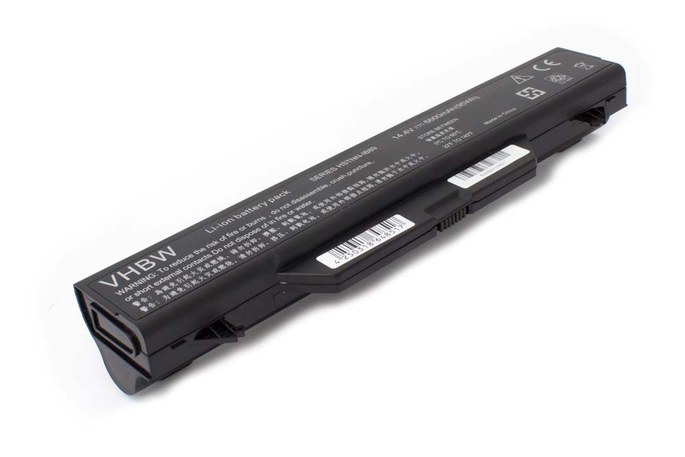 Batterie remplace HP 513130-321, 535808-001 pour ordinateur portable - 6600mAh 14,4V Li-ion, noir