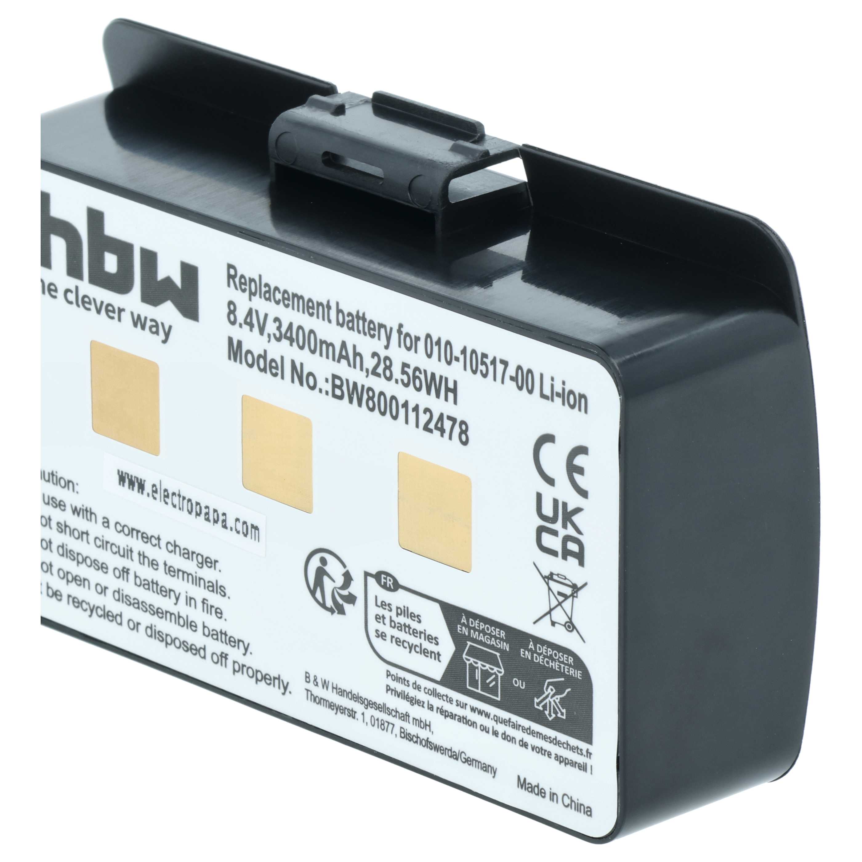 Akumulator do nawigacji GPS zamiennik Garmin 010-10517-00, 010-10517-01, 01070800001 - 3400 mAh 8,4 V Li-Ion