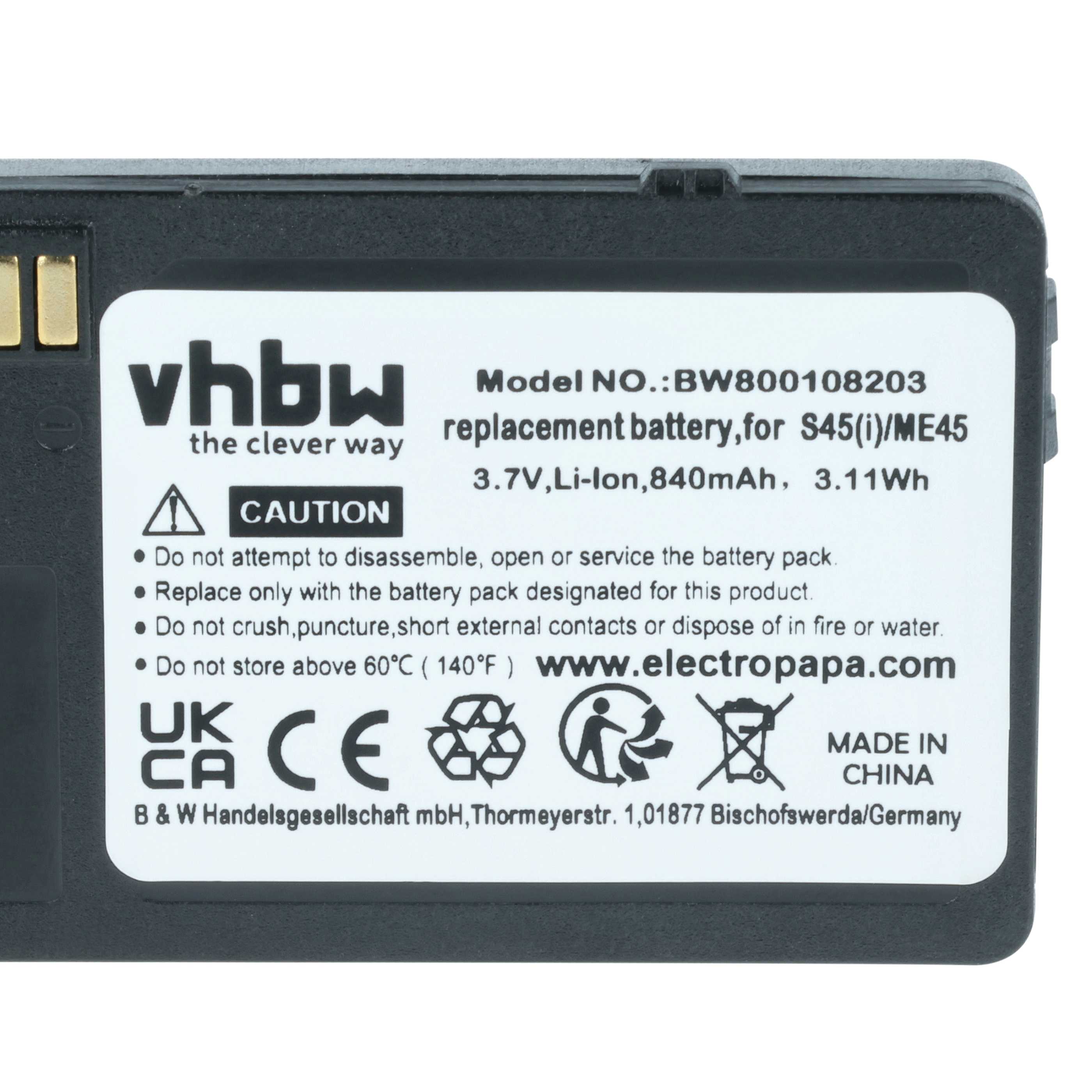 Akumulator do telefonu smartfona zamiennik Siemens V30145-K1310-X185, N4501-A100 - 840 mAh 3,7 V Li-Ion
