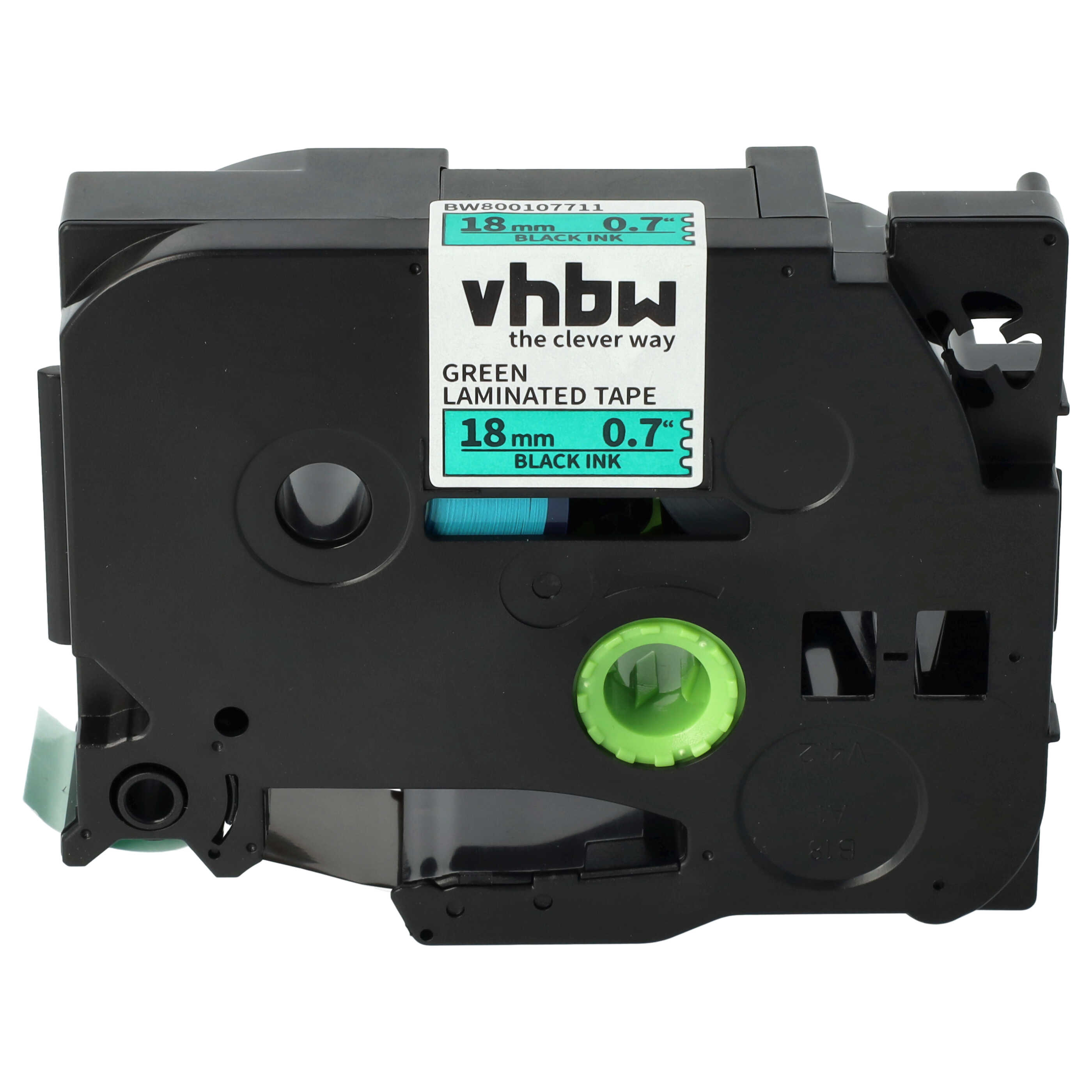 Label Tape as Replacement for Brother TZE-741, TZ-741 - 18 mm Black to Green