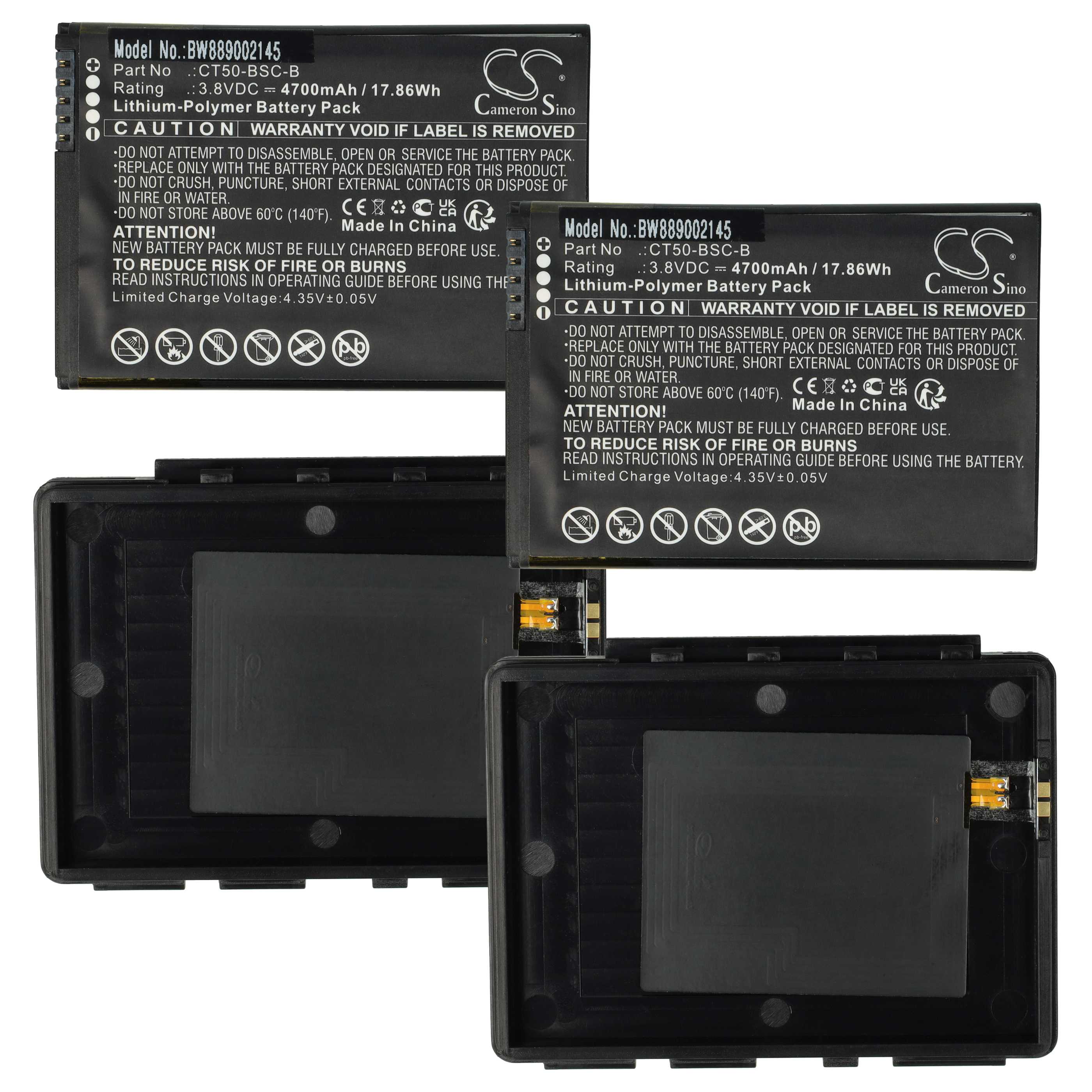 Mobile Computer 2x Battery replaces Honeywell CT50-BSC-B, 318-055-018 - 4700mAh, 3.8V