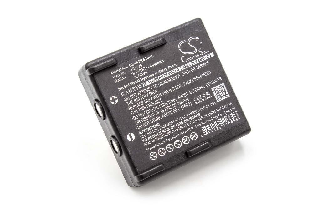 Industrial Remote Control Battery Replacement for Abitron 68300510, 68300520, 68300525 - 600mAh 9.6V NiMH