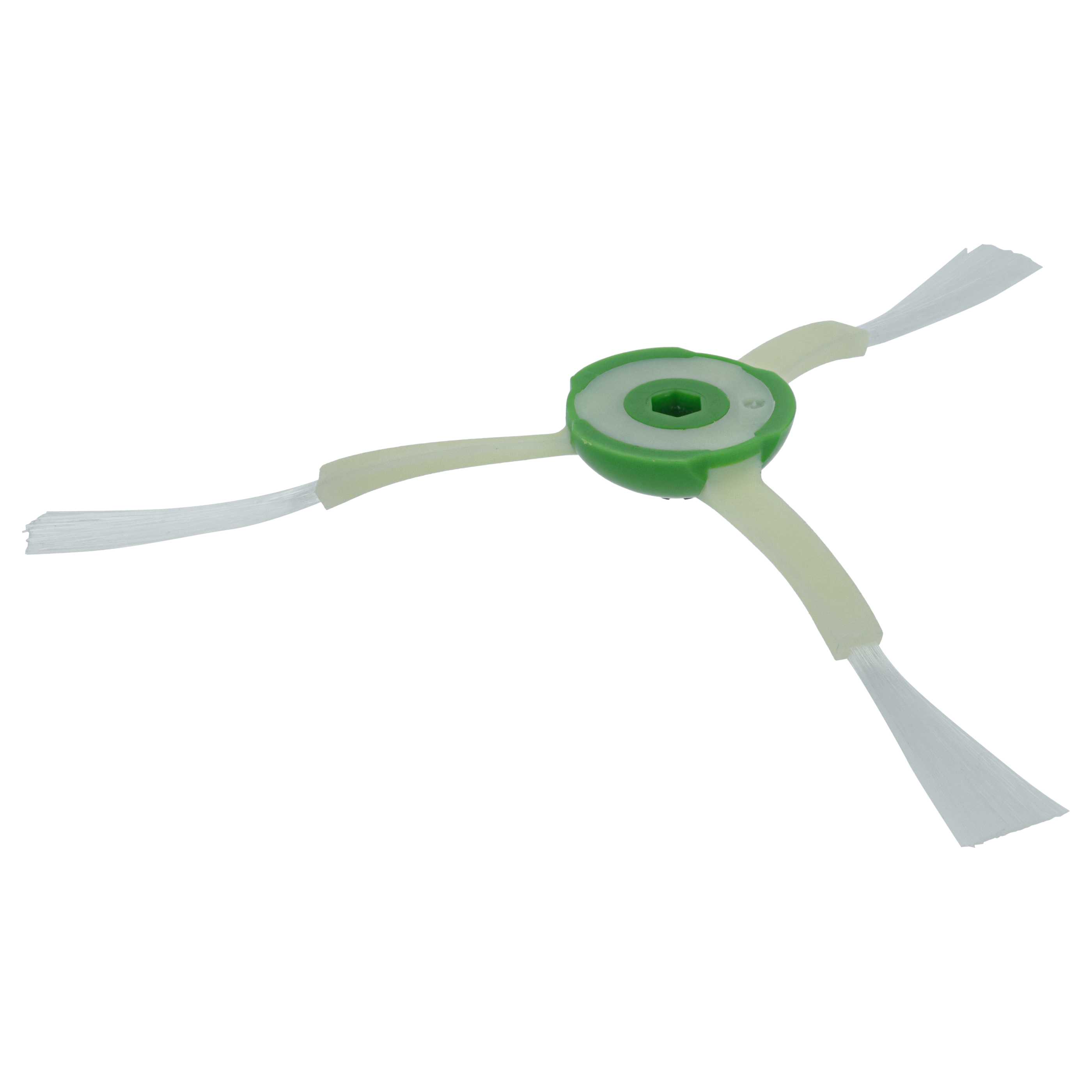 3x Side Brush suitable for iRobot Roomba E5, E6, E7, i7 Robot Vacuum Cleaner - 3-armed, white, green